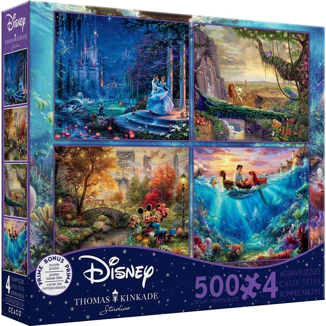 Rompecabezas 4 en 1 Ceaco Disney Kinkade 500 Piezas