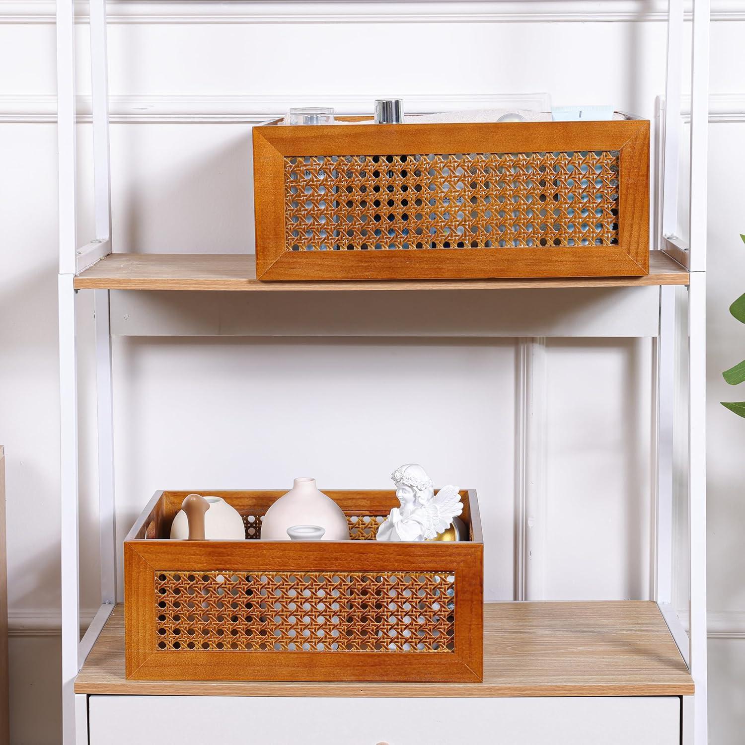 Juego de 2 Cestas de Almacenamiento de Madera LaMorée