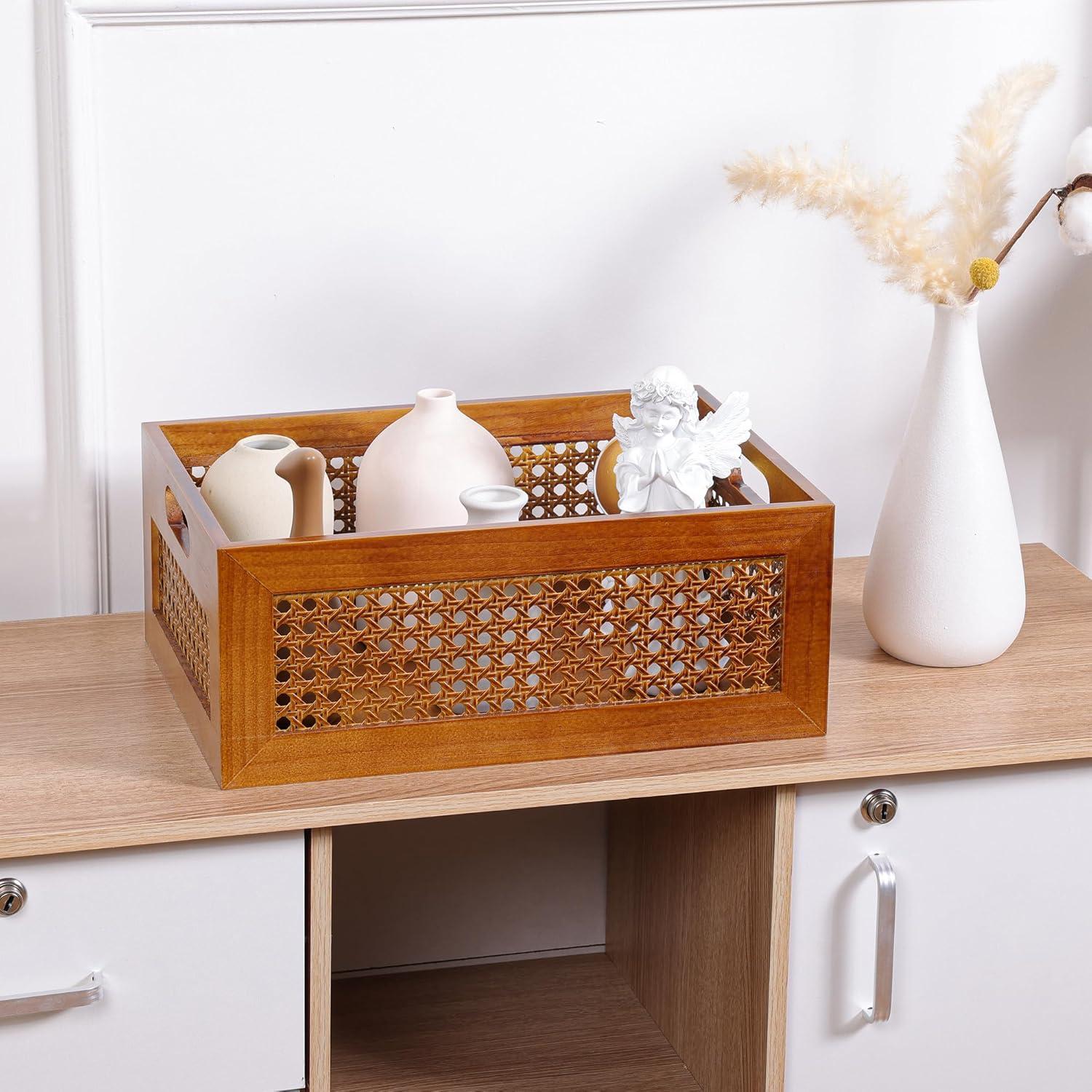 Juego de 2 Cestas de Almacenamiento de Madera LaMorée