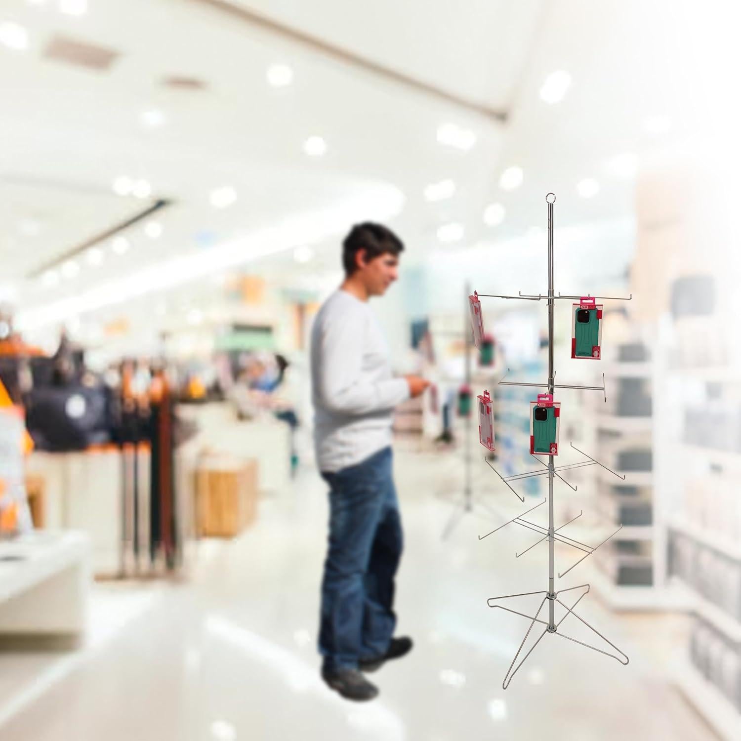 Soporte Giratorio de Alambre SSWBasics 4 Niveles Cromado 161 cm