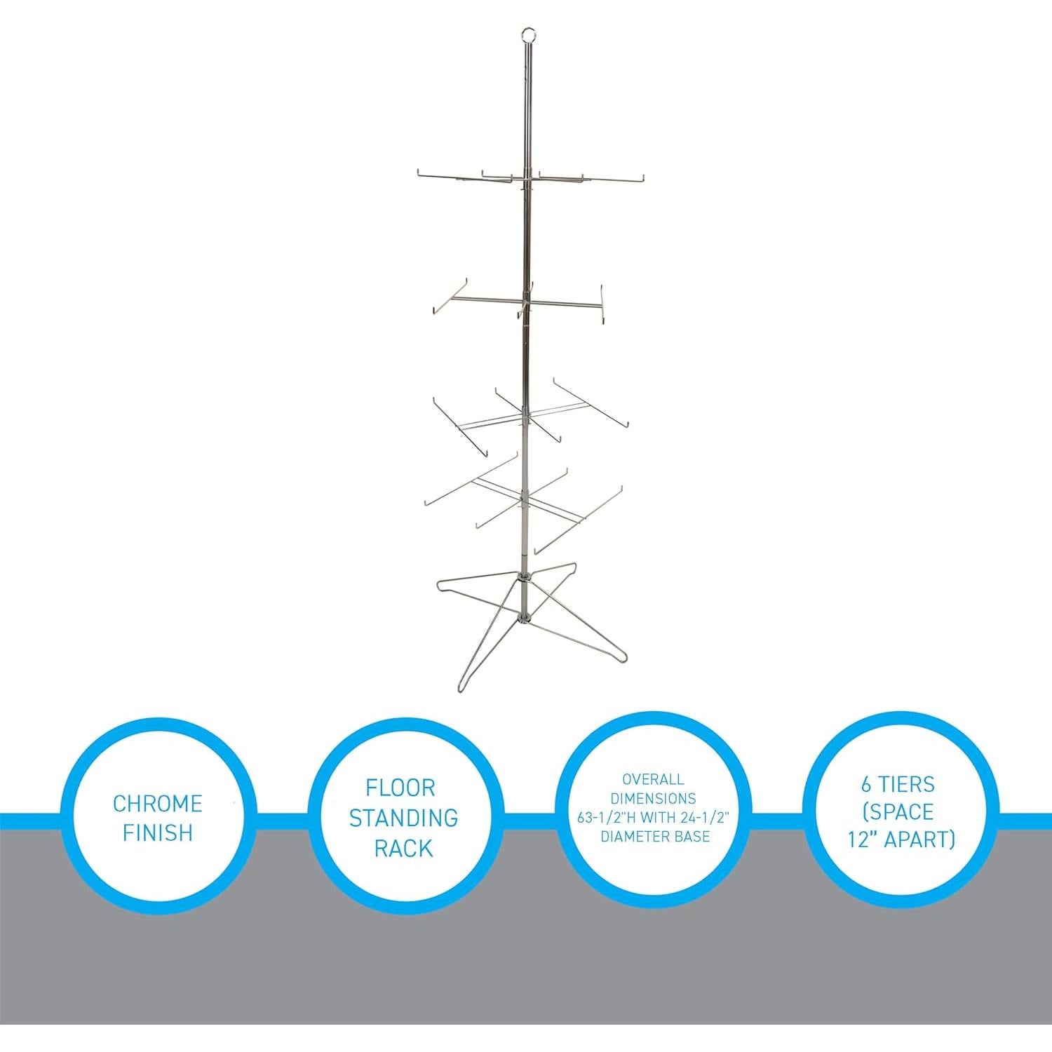 Soporte Giratorio de Alambre SSWBasics 4 Niveles Cromado 161 cm