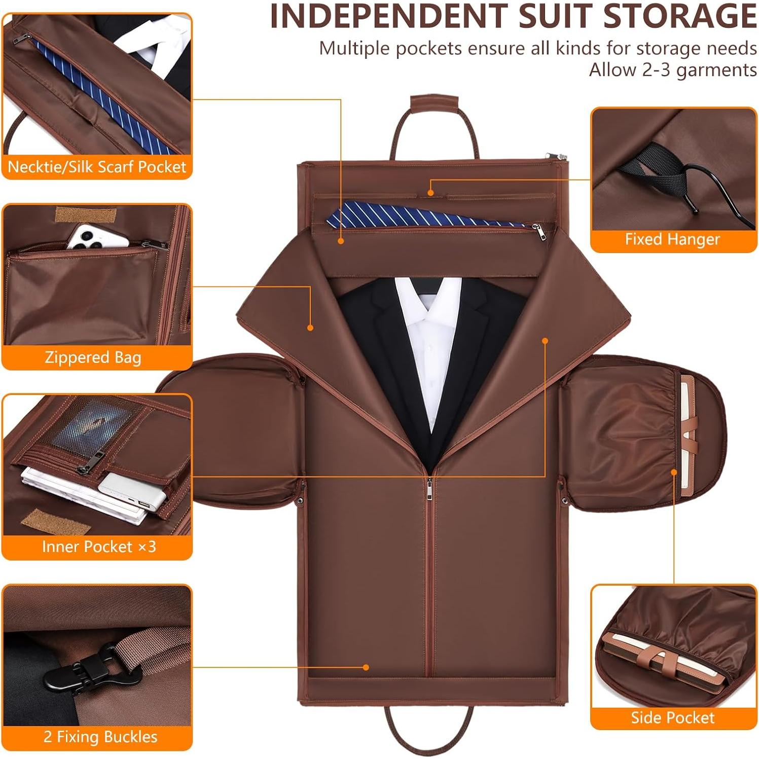 Bolsa de Ropa de Cuero SSWEISIKER 50L Impermeable 2 en 1