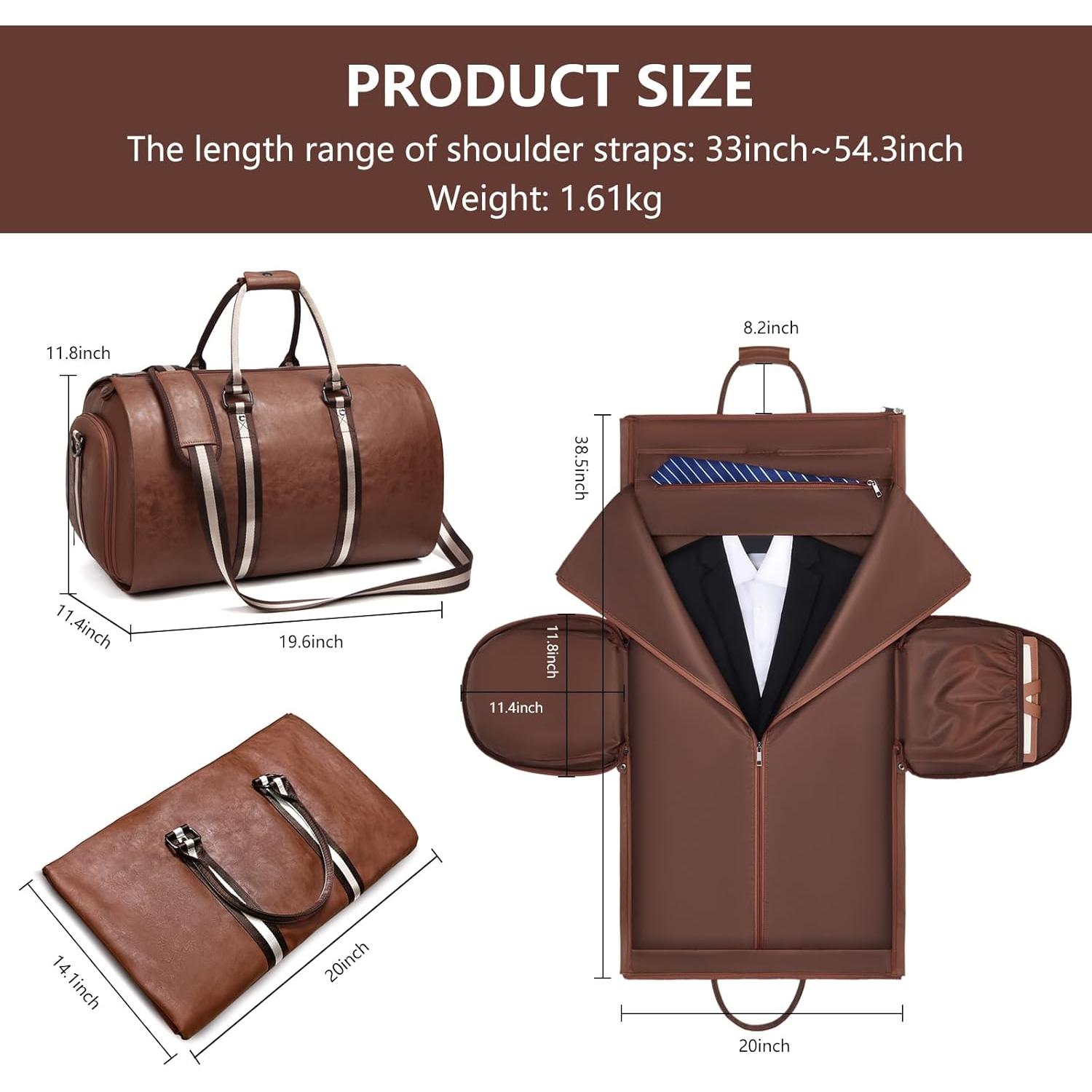 Bolsa de Ropa de Cuero SSWEISIKER 50L Impermeable 2 en 1