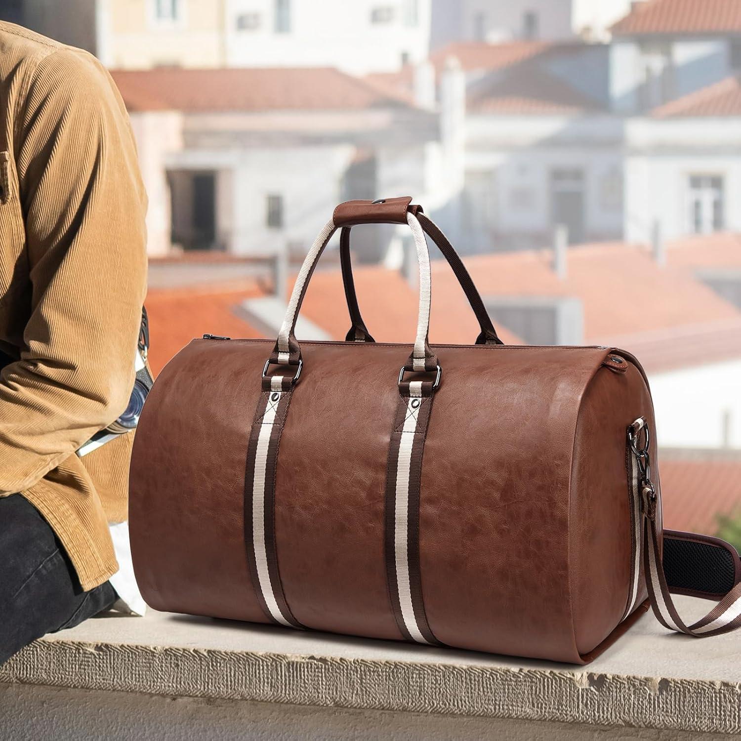 Bolsa de Ropa de Cuero SSWEISIKER 50L Impermeable 2 en 1