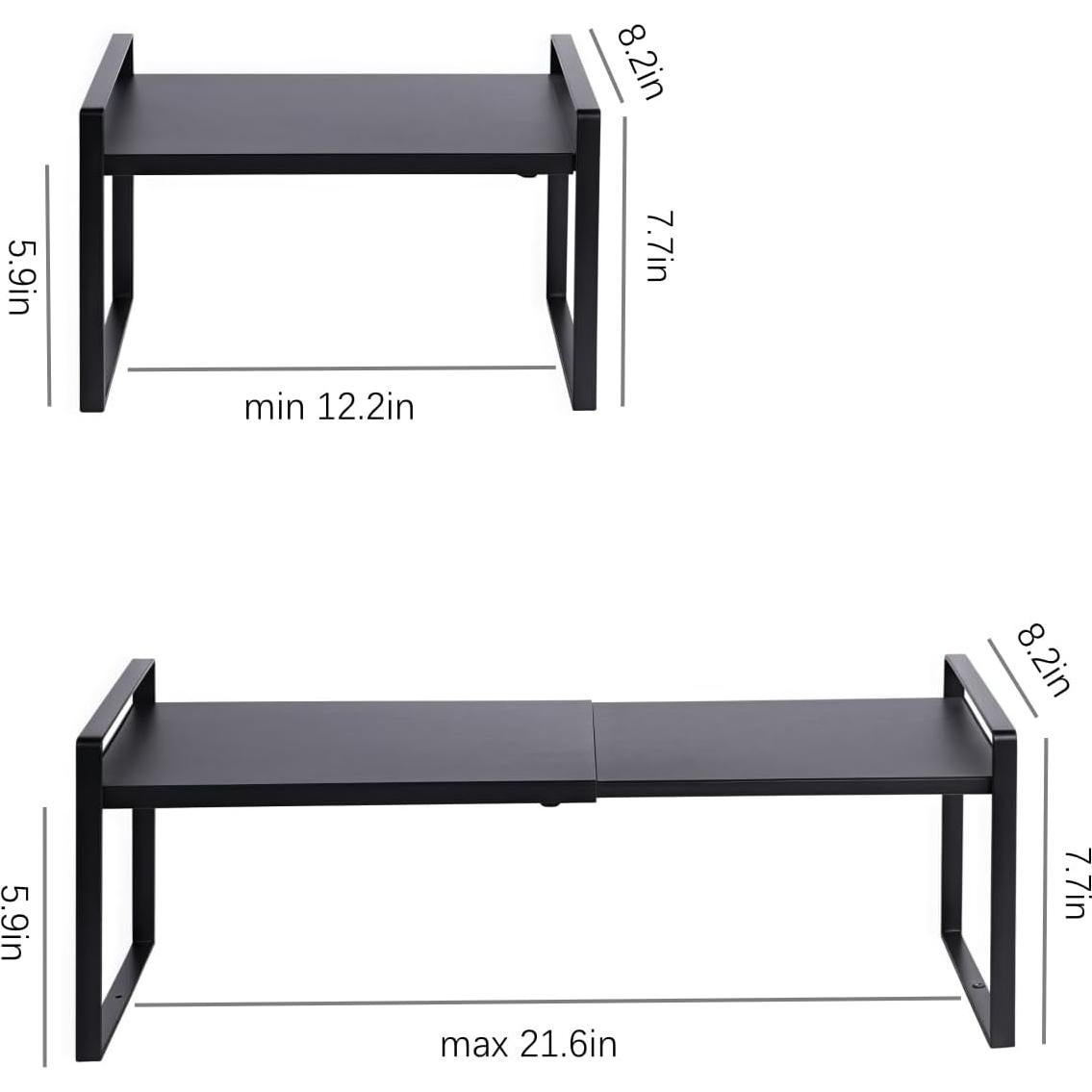 Estante de Gabinete Expandible LJHFUQHUHU Negro 20.8x31-54.8cm