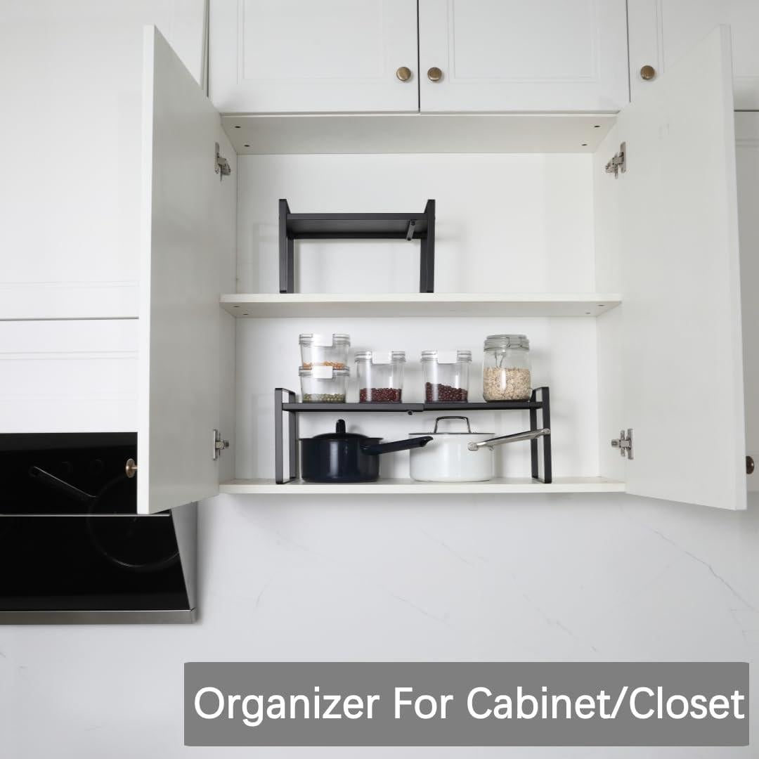 Estante de Gabinete Expandible LJHFUQHUHU Negro 20.8x31-54.8cm