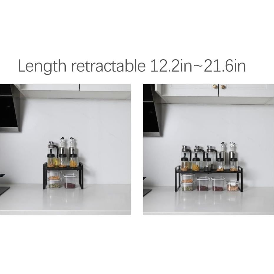 Estante de Gabinete Expandible LJHFUQHUHU Negro 20.8x31-54.8cm