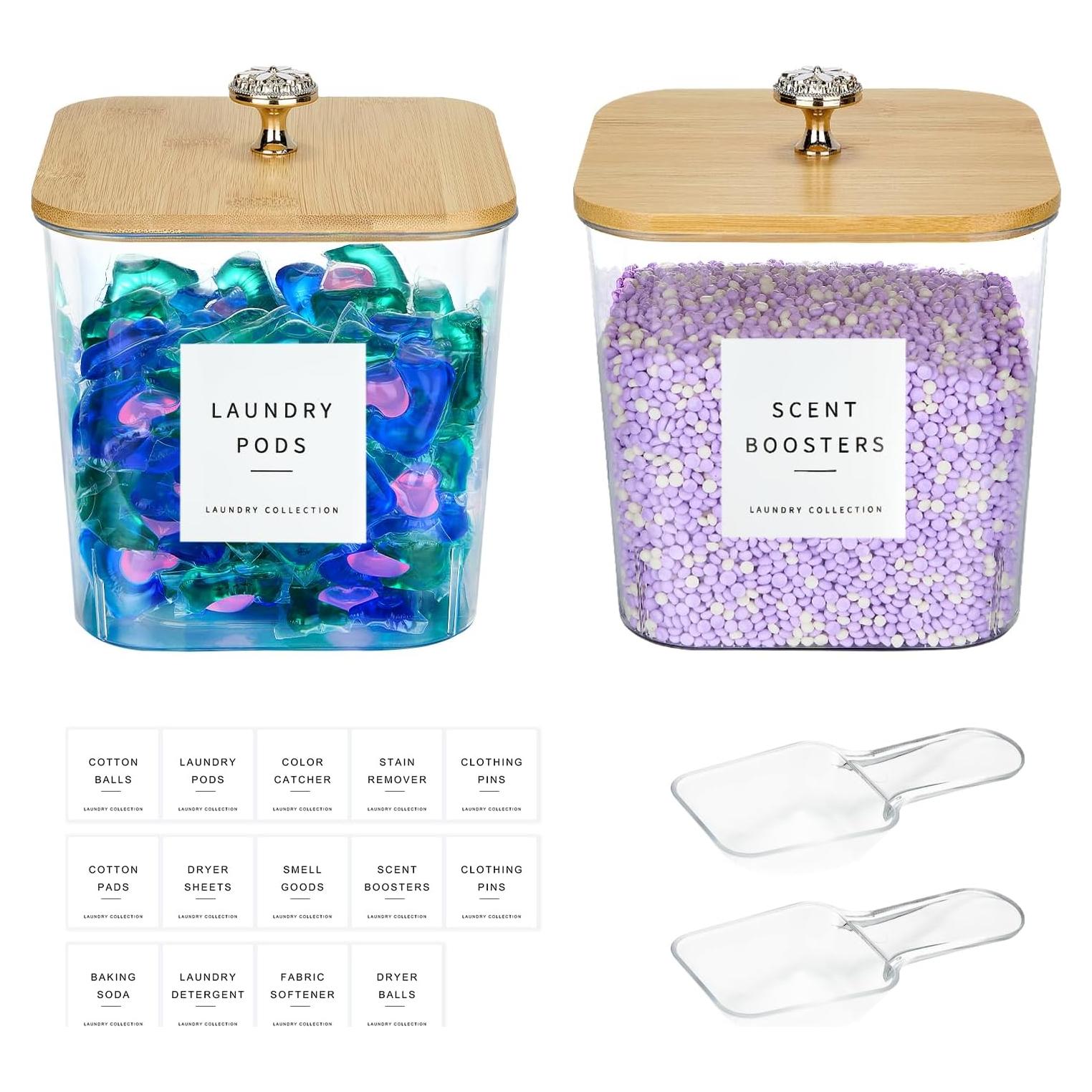 Contenedores de Almacenamiento POLRAI 3L - 2 Paquete para Lavandería