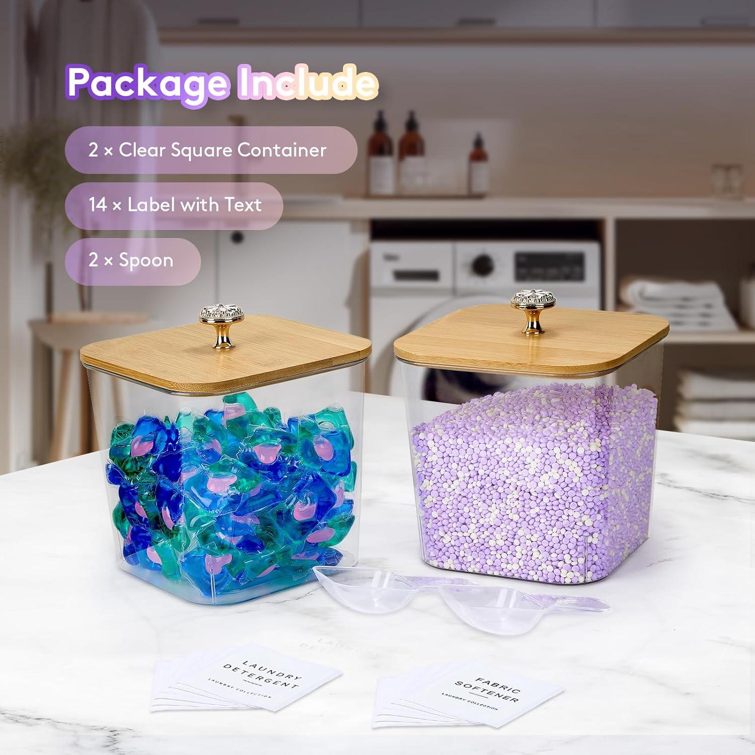 Contenedores de Almacenamiento POLRAI 3L - 2 Paquete para Lavandería