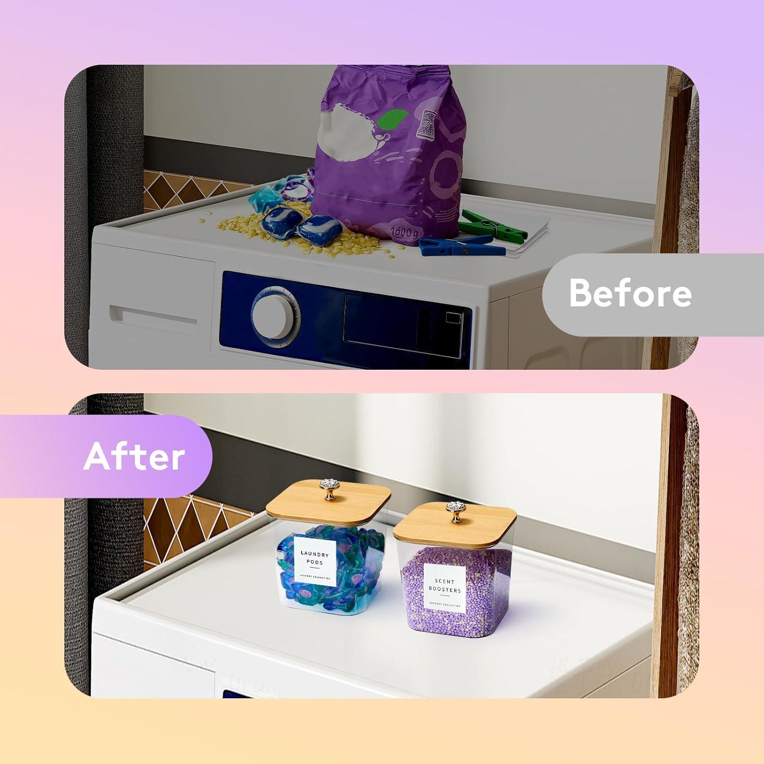 Contenedores de Almacenamiento POLRAI 3L - 2 Paquete para Lavandería