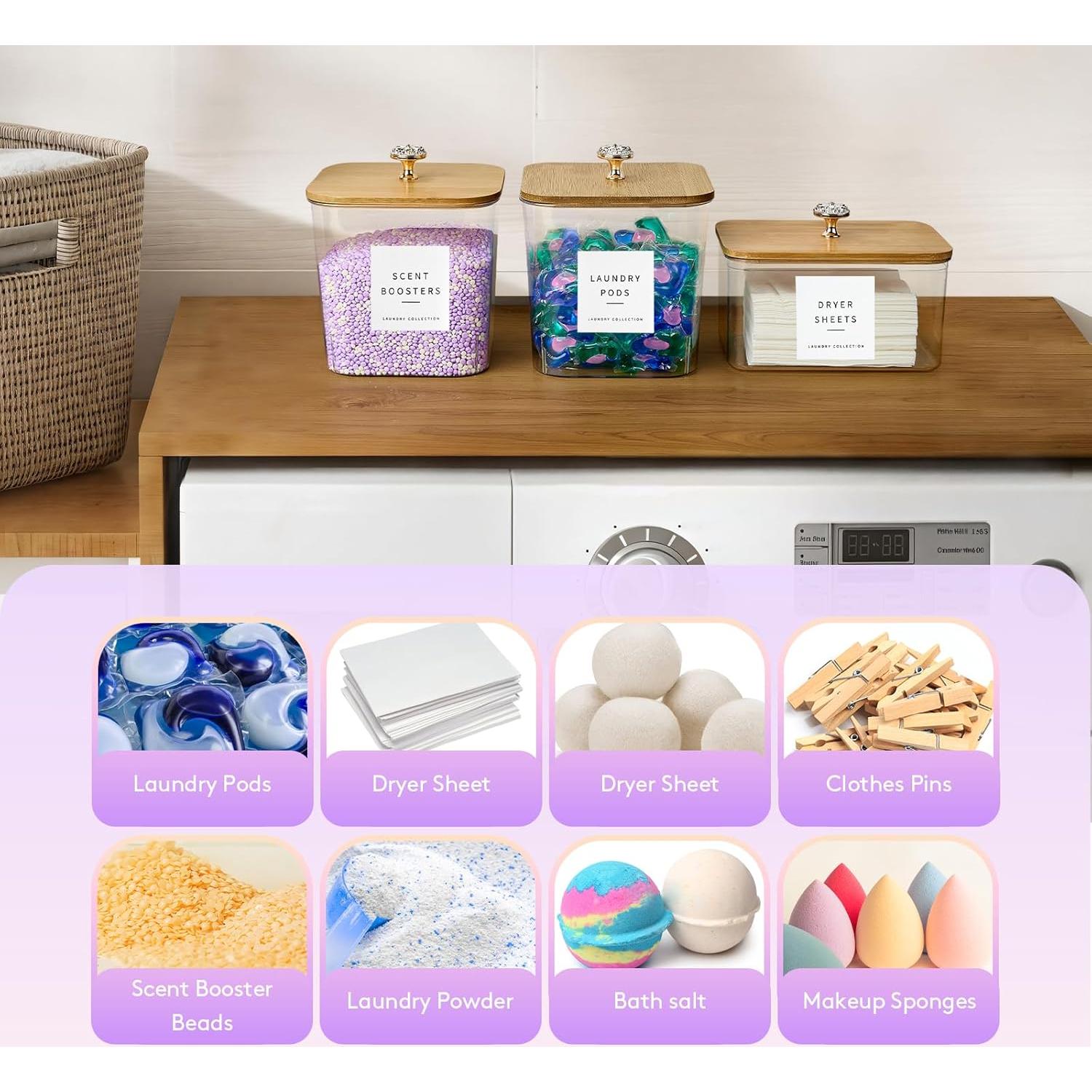 Contenedores de Almacenamiento POLRAI 3L - 2 Paquete para Lavandería