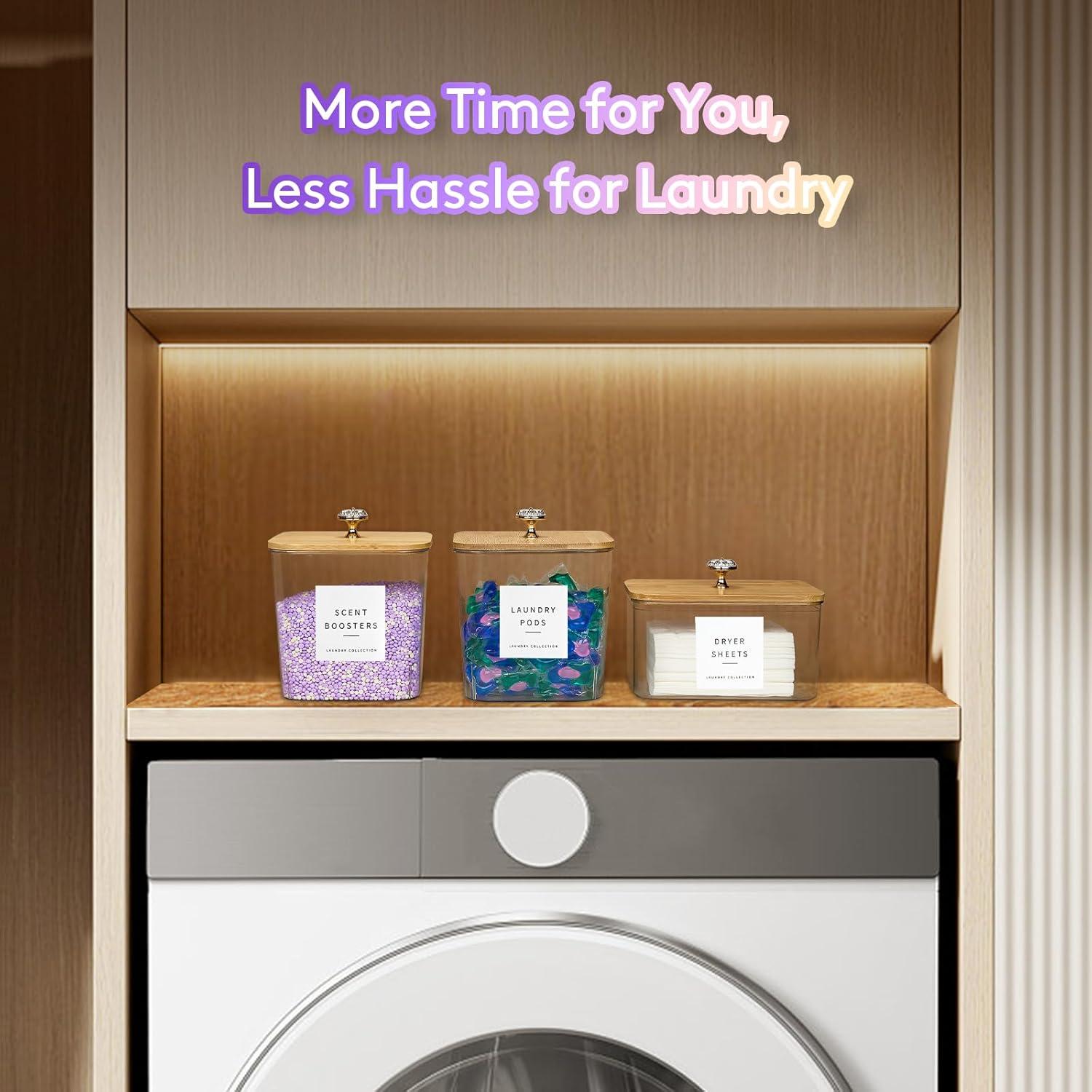 Contenedores de Almacenamiento POLRAI 3L - 2 Paquete para Lavandería