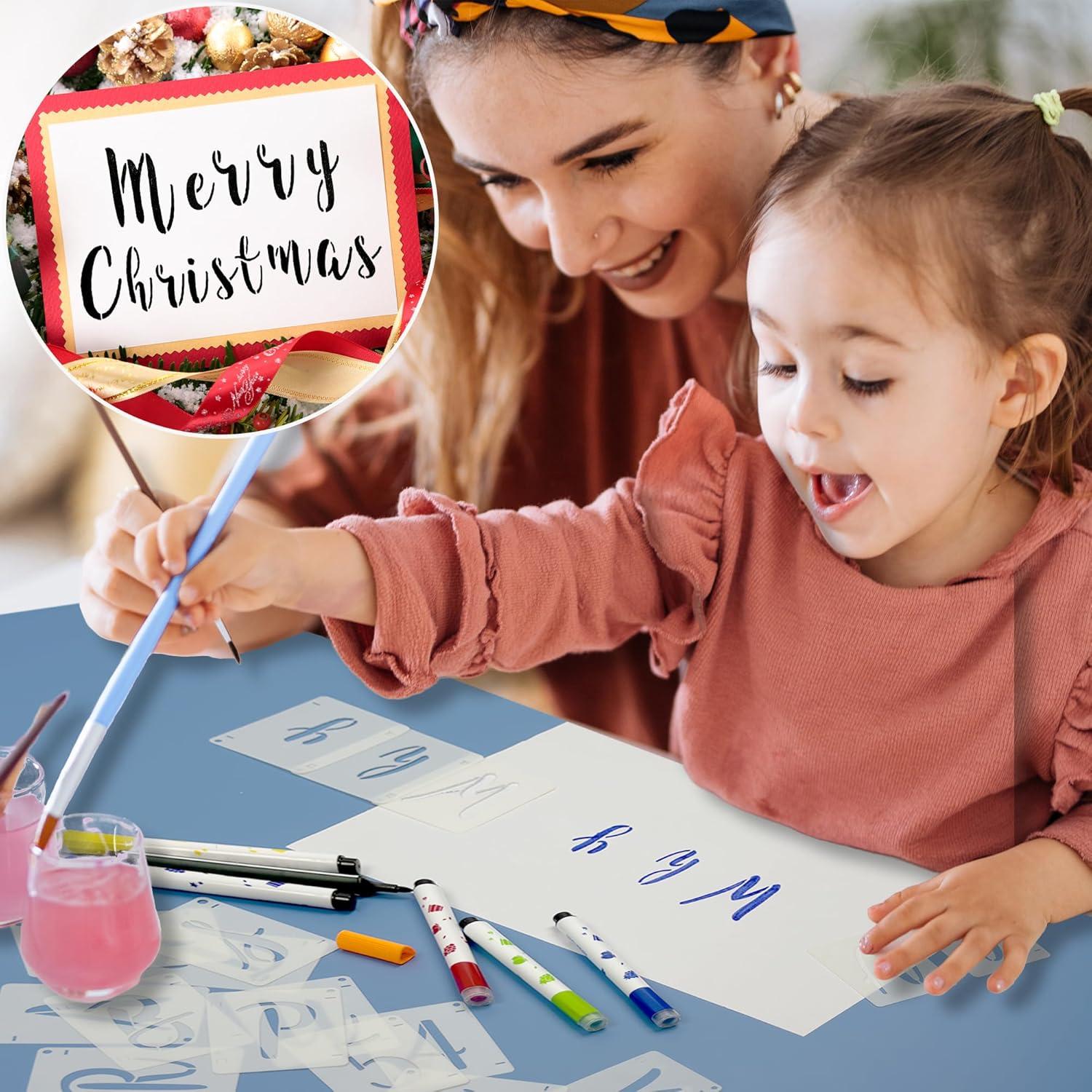 Plantillas de Letras HCTWPY 5.08 cm - 66 Piezas Caligrafía