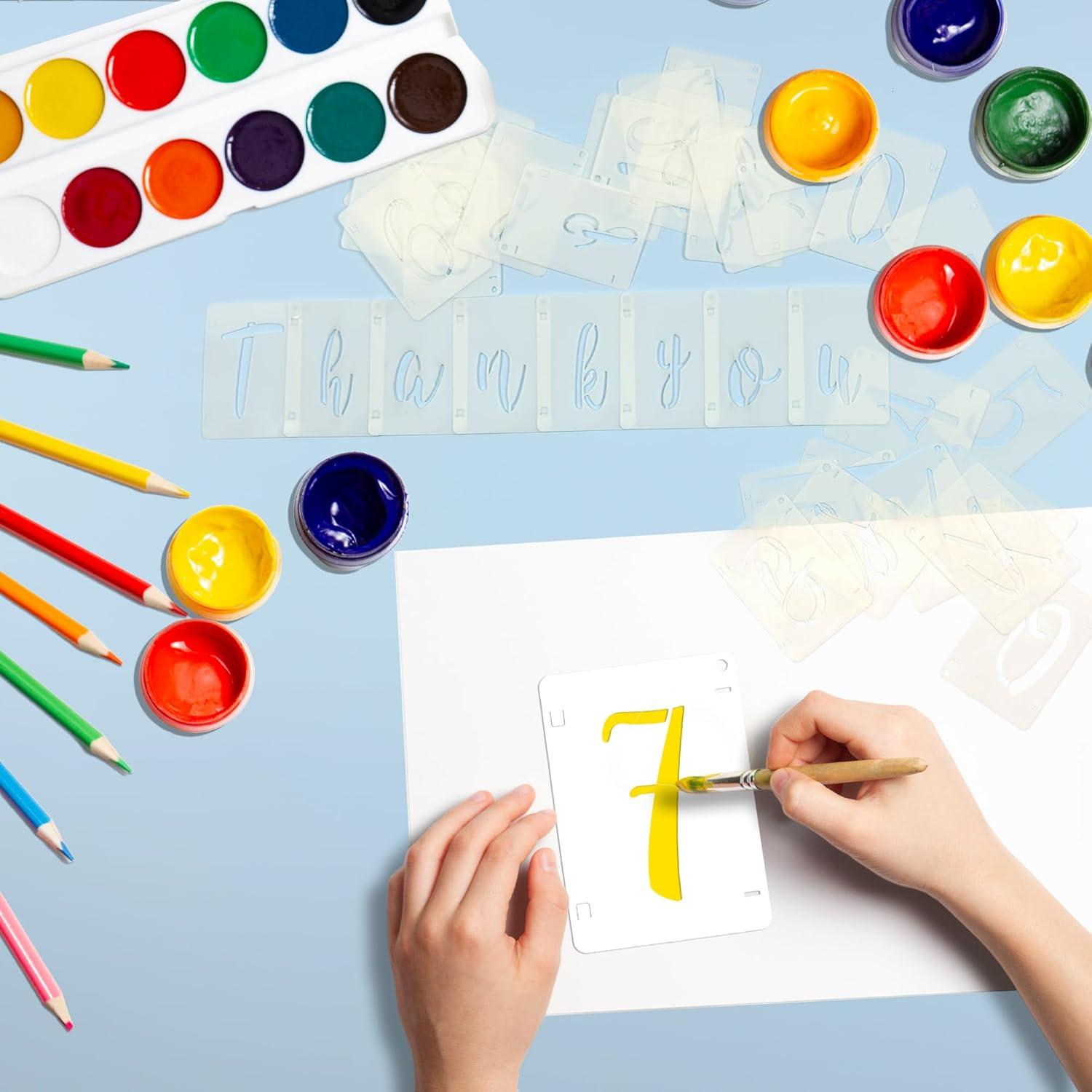 Plantillas de Letras HCTWPY 5.08 cm - 66 Piezas Caligrafía