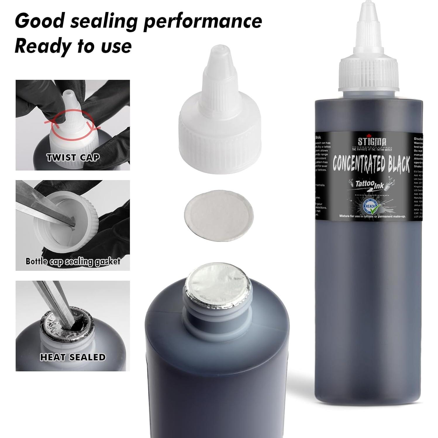 Tinta de Tatuaje Negra STIGMA 240ml Profesional Concentrada