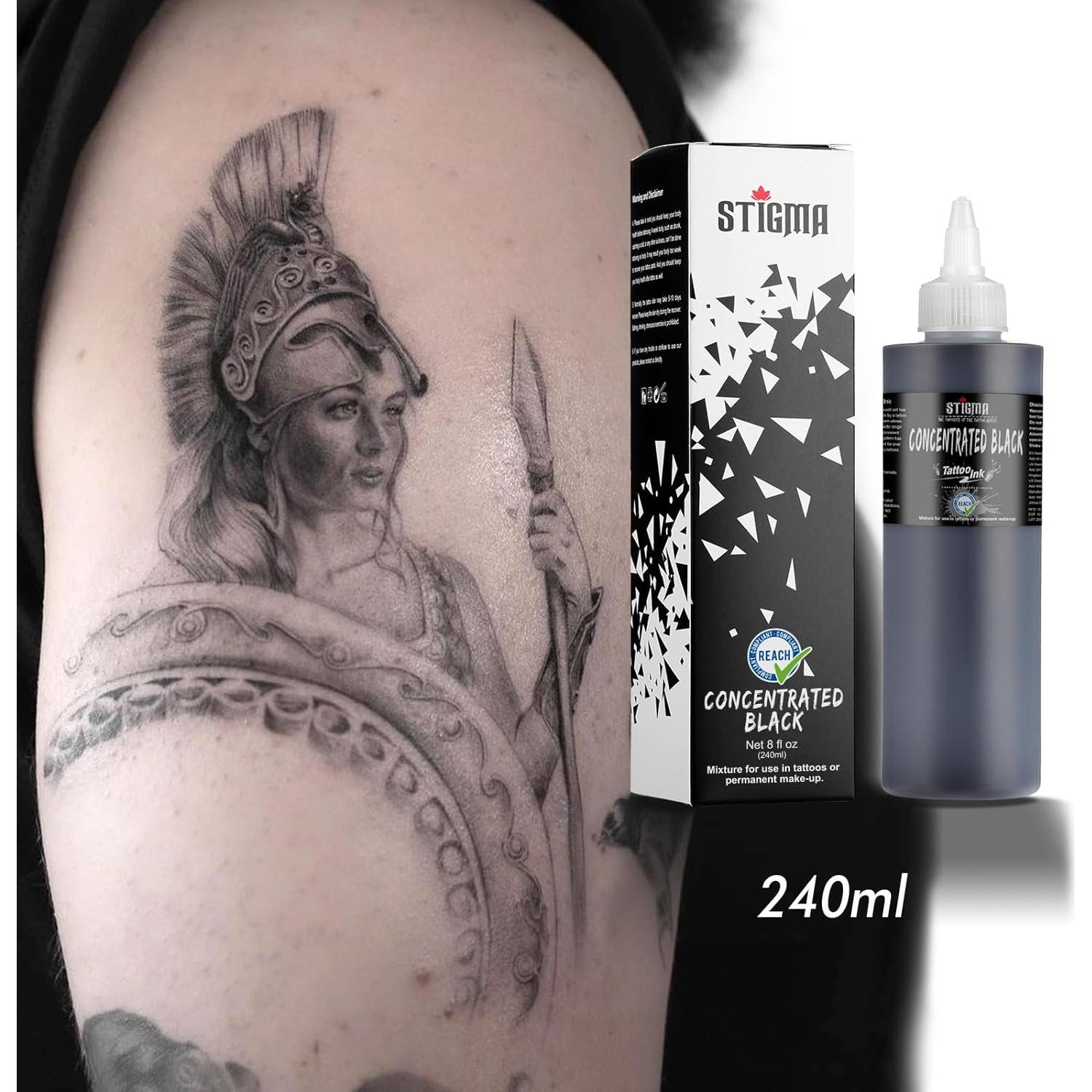 Tinta de Tatuaje Negra STIGMA 240ml Profesional Concentrada