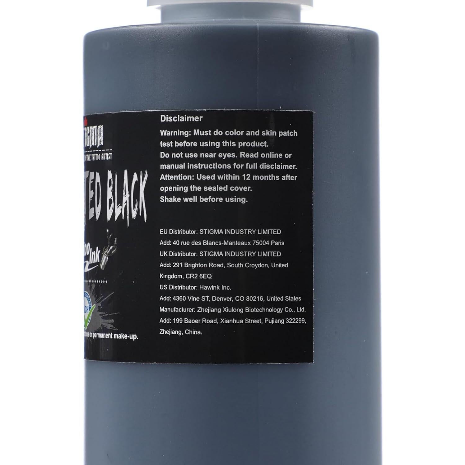 Tinta de Tatuaje Negra STIGMA 240ml Profesional Concentrada