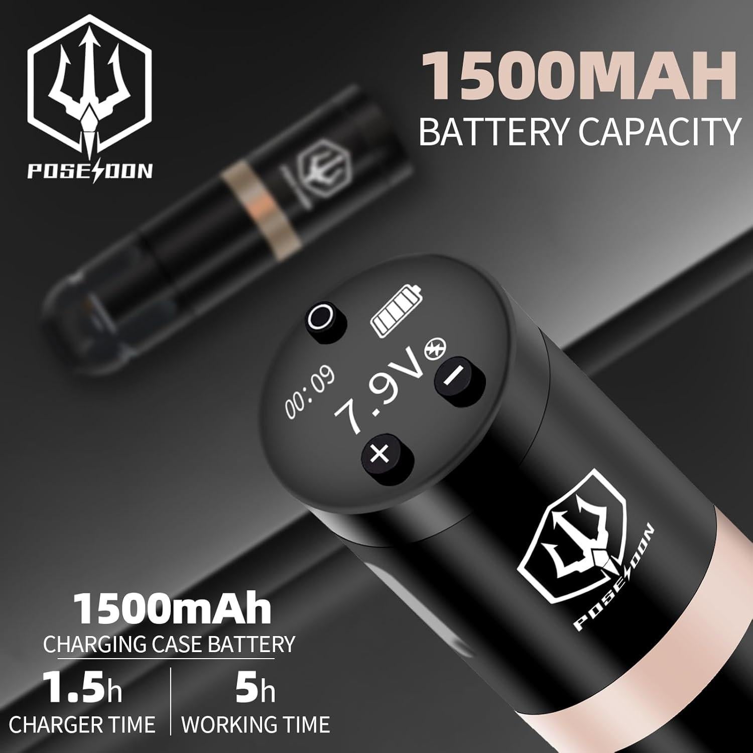 Kit de Tatuaje Inalámbrico POSEIDON HM124 con 20 Agujas