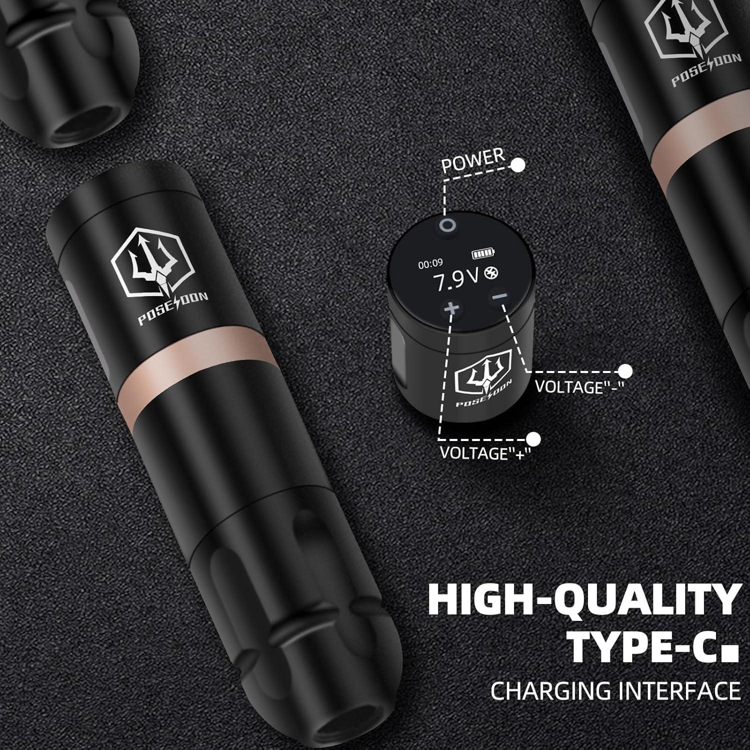 Kit de Tatuaje Inalámbrico POSEIDON HM124 con 20 Agujas