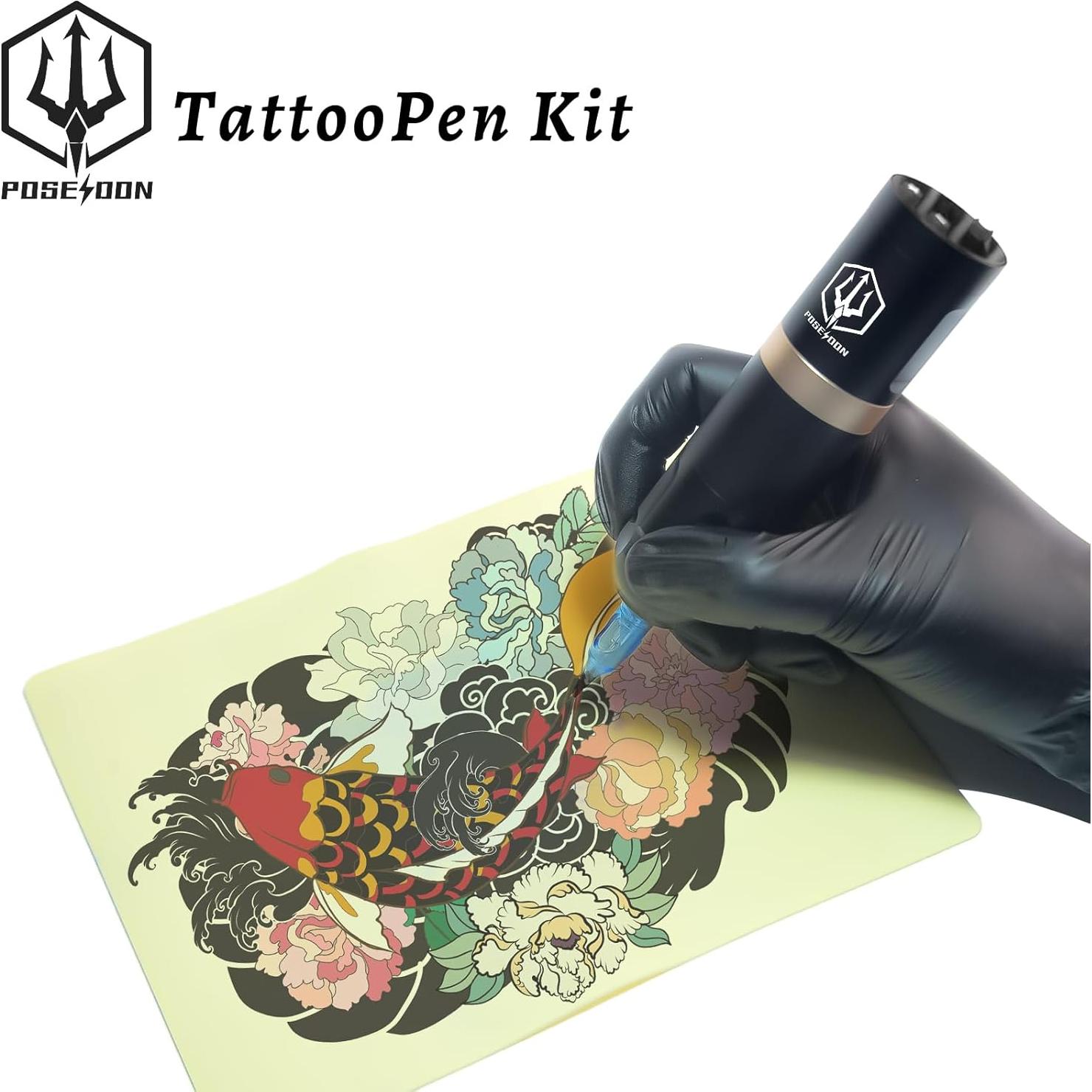 Kit de Tatuaje Inalámbrico POSEIDON HM124 con 20 Agujas