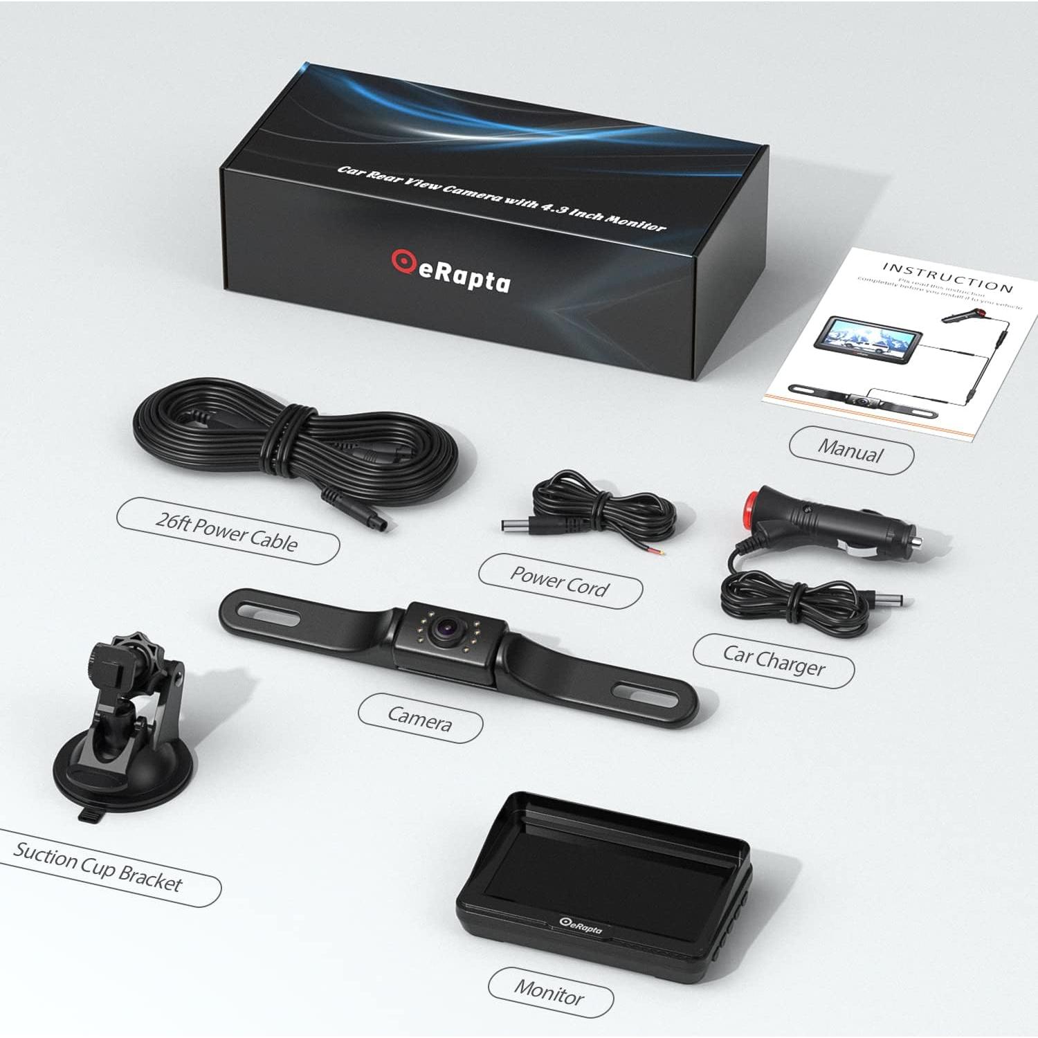 Cámara de Respaldo eRapta A43 4.3" LCD 1080P Impermeable