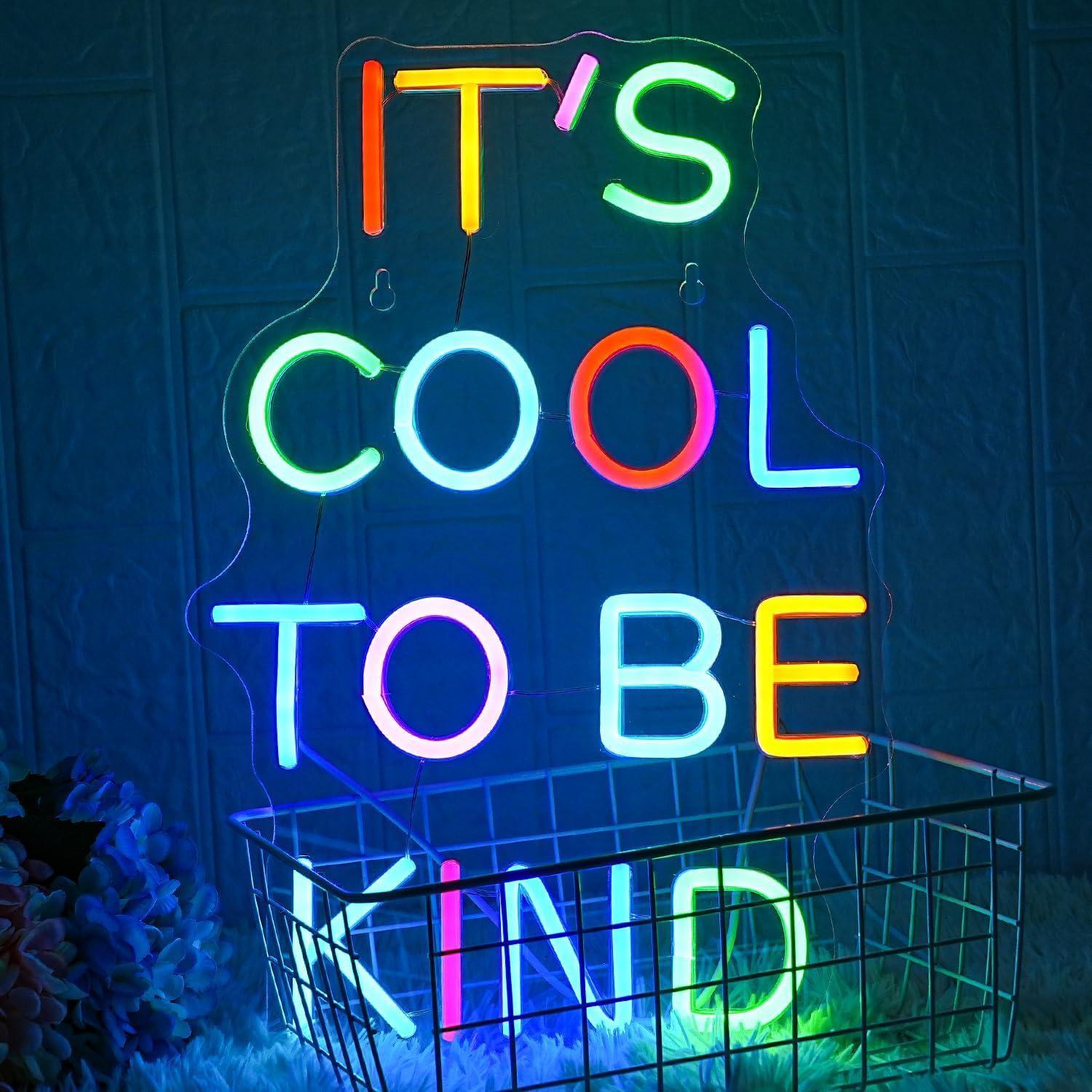 Letrero de Neón Colorido LMSIGNLY 'Es Genial Ser Amable' 42x28 cm