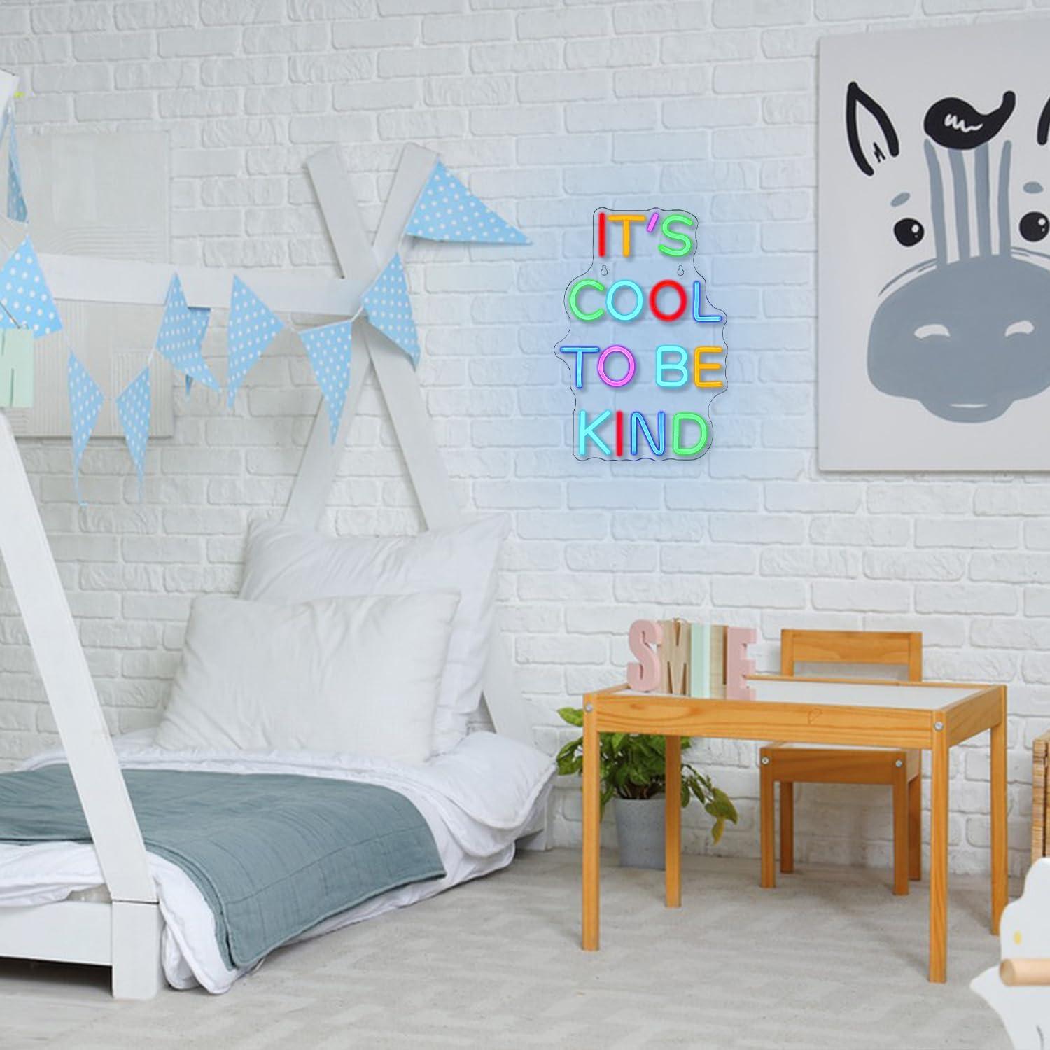 Letrero de Neón Colorido LMSIGNLY 'Es Genial Ser Amable' 42x28 cm