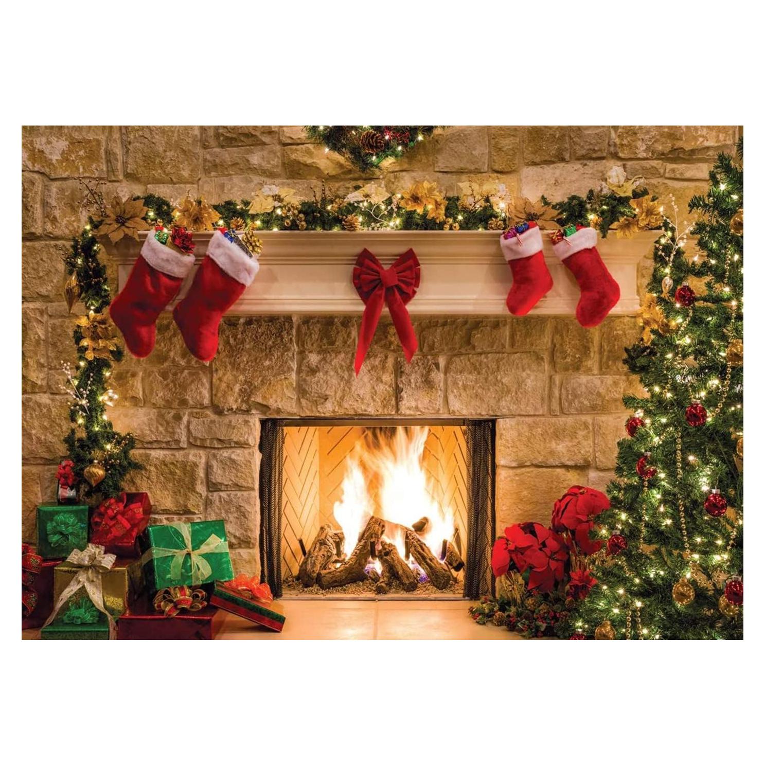 Fondo Fotográfico Navidad 213x152cm CYLYH Chimenea