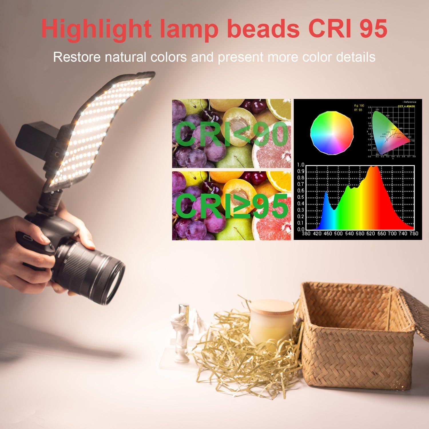 Panel de Luz LED Flexible Falconeyes RX-8TDs 2500K-6500K