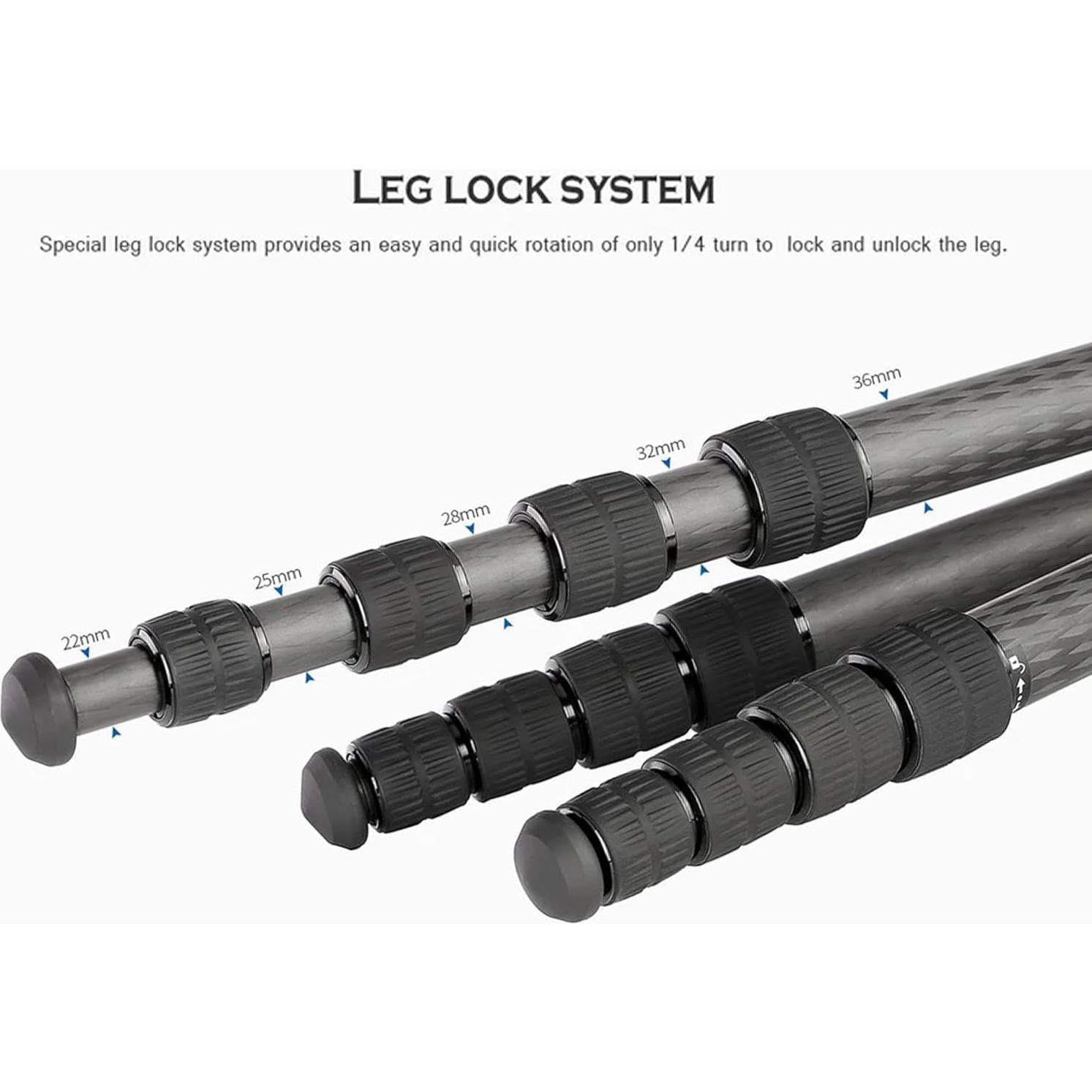 Trípode Profesional Leofoto LS-365CX+LH-40 Fibra Carbono 20kg