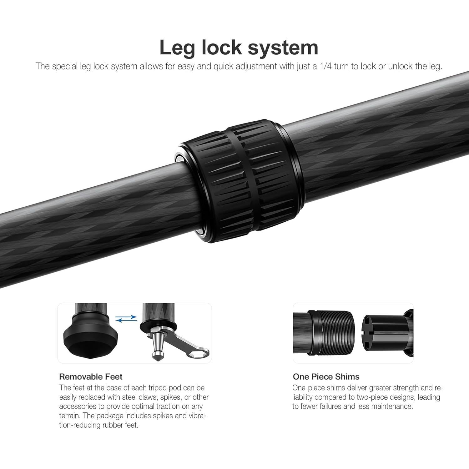 Trípode de Viaje Leofoto LS-324CX+LH-40LR Fibra de Carbono