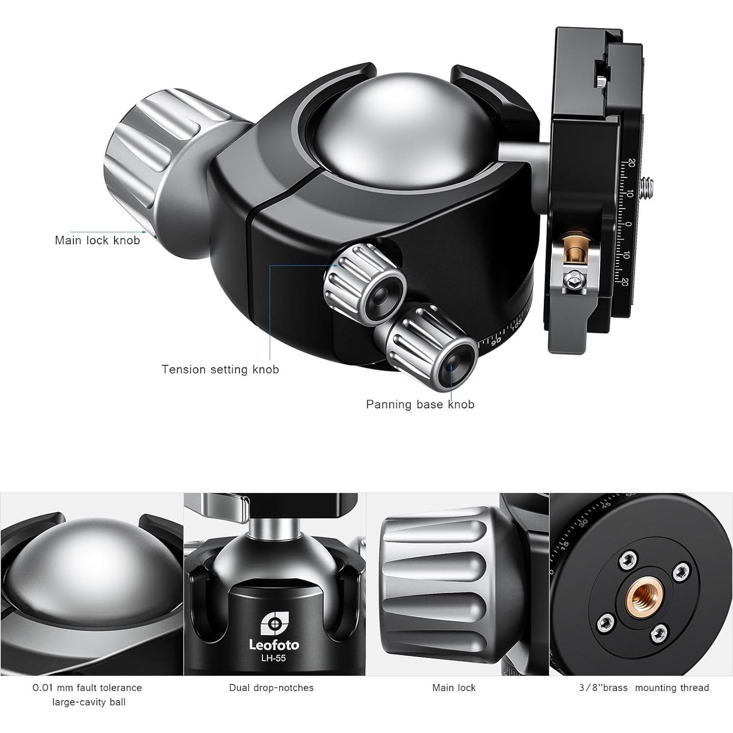 Trípode de Viaje Leofoto LS-324CX+LH-40LR Fibra de Carbono