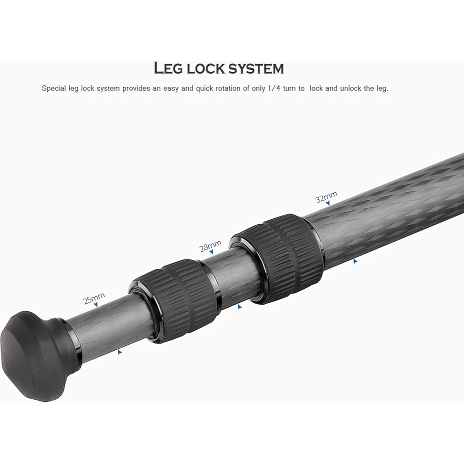 Trípode de Viaje Leofoto LS-323CX Fibra de Carbono 20kg