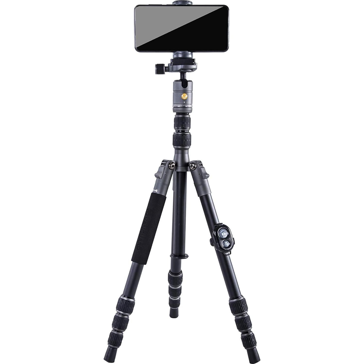 Vanguard VEO3GO204AB Aluminum Tripod with Ball Head, Monopod Option, Smart Phone Holder and Bluetooth Remote