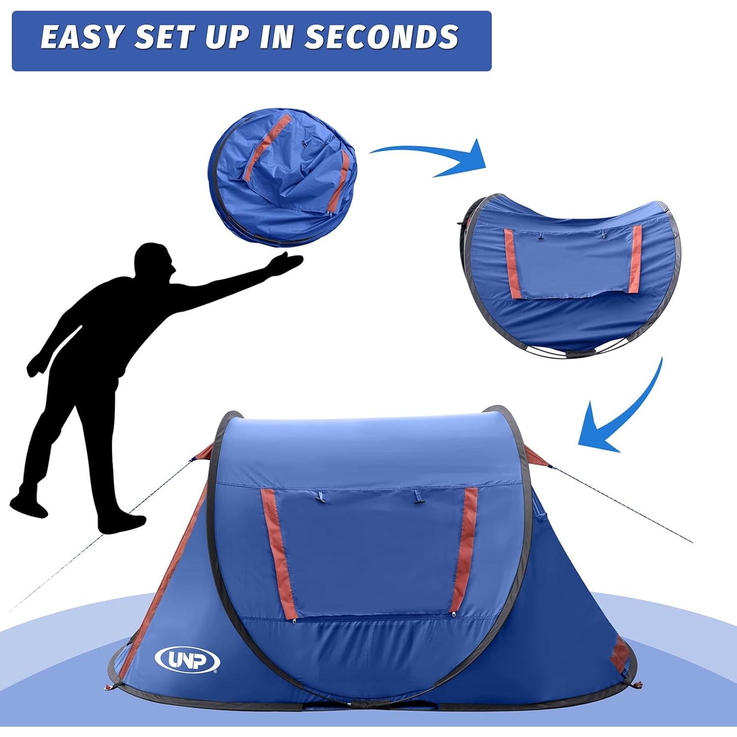 Tienda Pop-Up Unp para 2 Personas, Camping y Playa, 2.18m x 1.37m