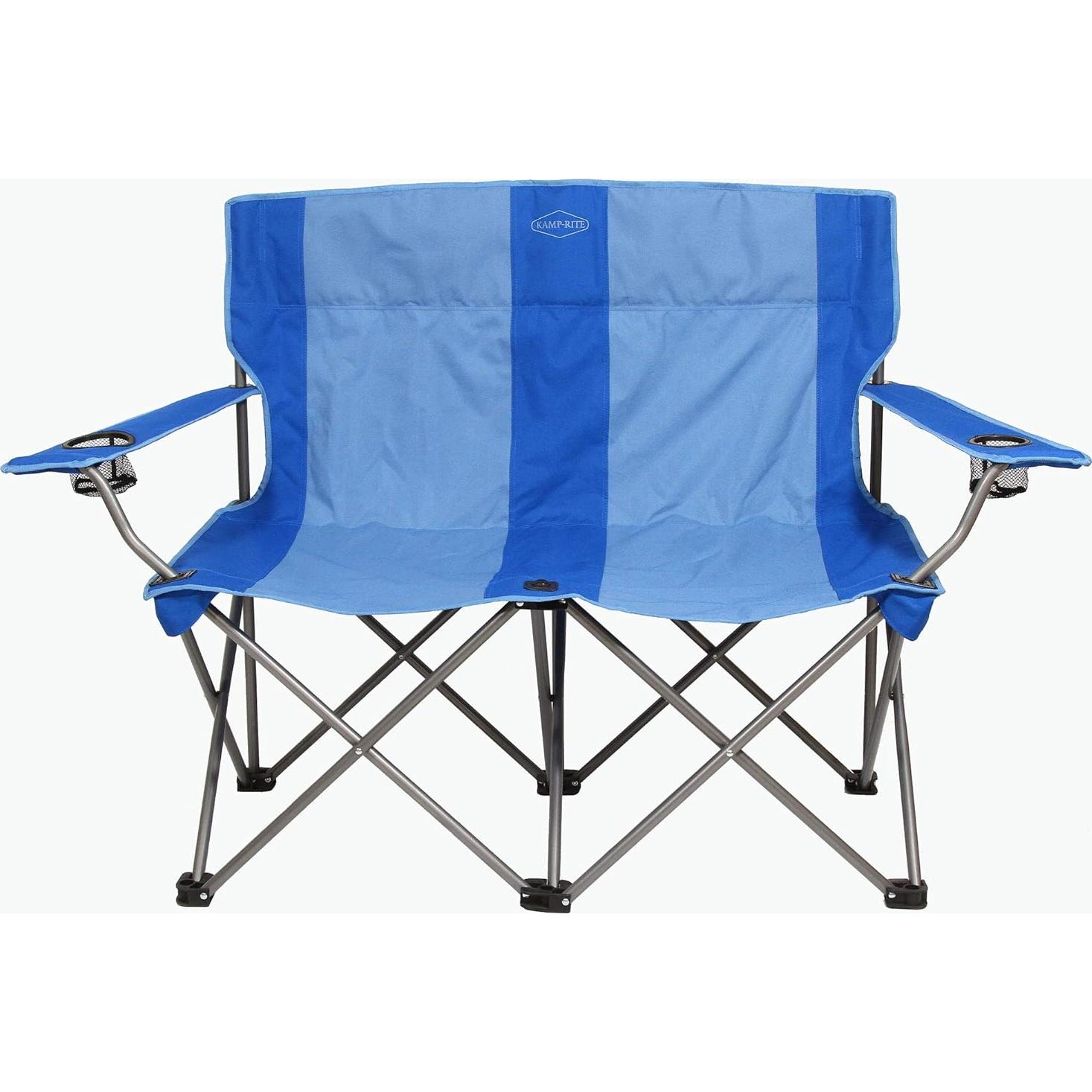 Silla de Camping Plegable Doble Kamp-Rite Azul 227 KG