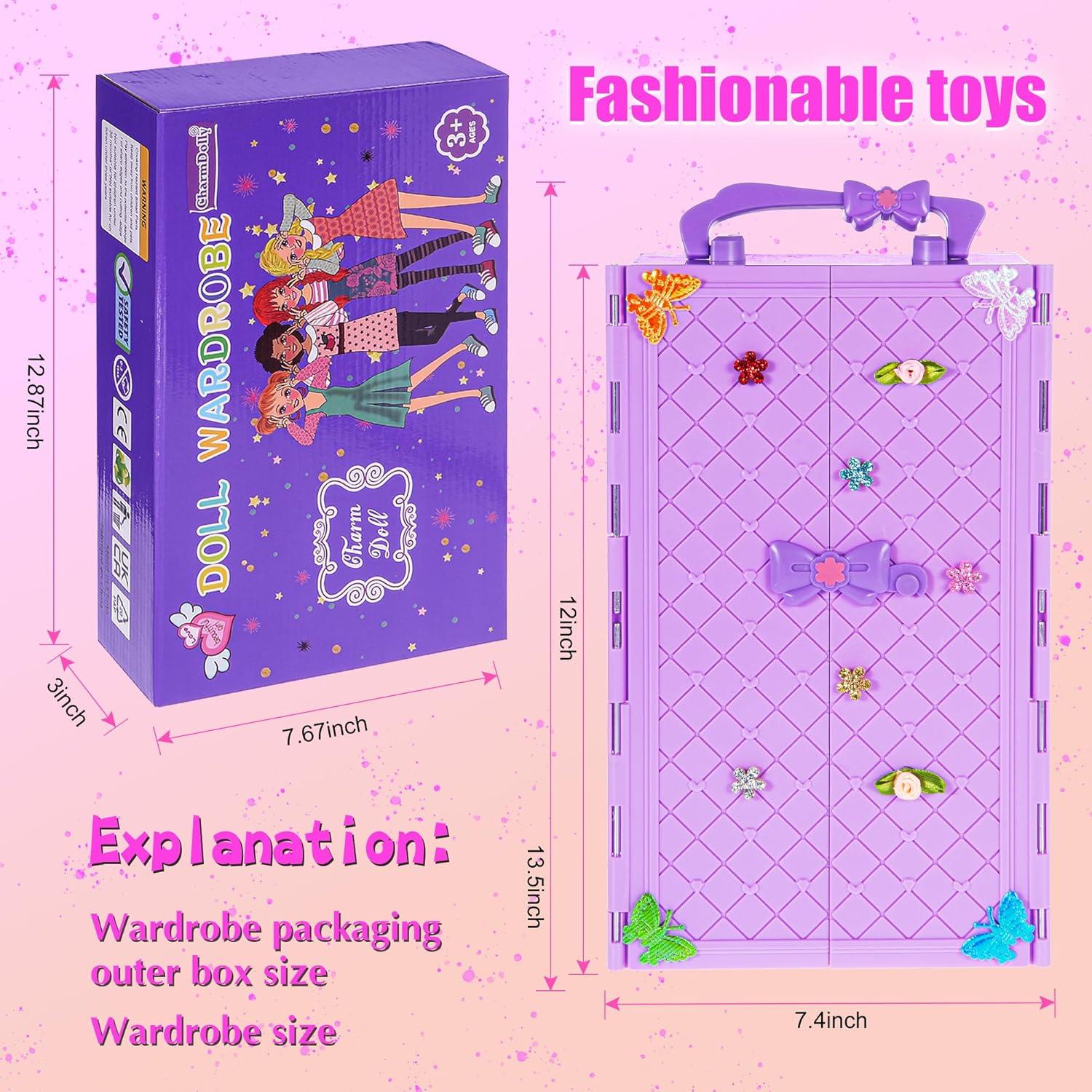 Juego de Muñeca 11.5" con Armario y Accesorios iBayda