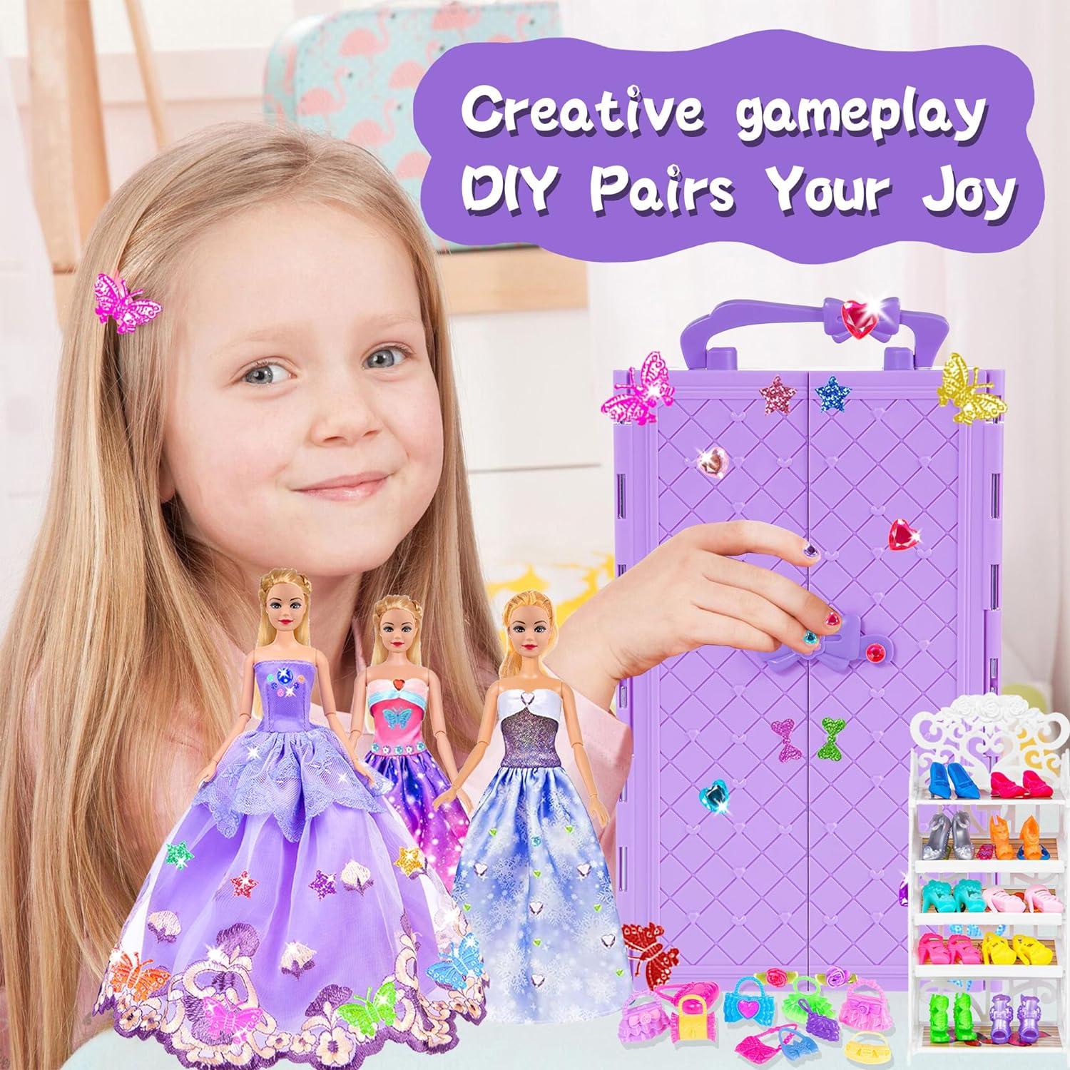 Juego de Muñeca 11.5" con Armario y Accesorios iBayda