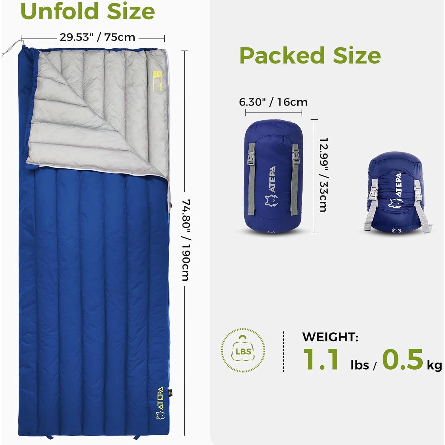 Saco de Dormir ATEPA SEATTLE 300 Ultraligero 3 Estaciones