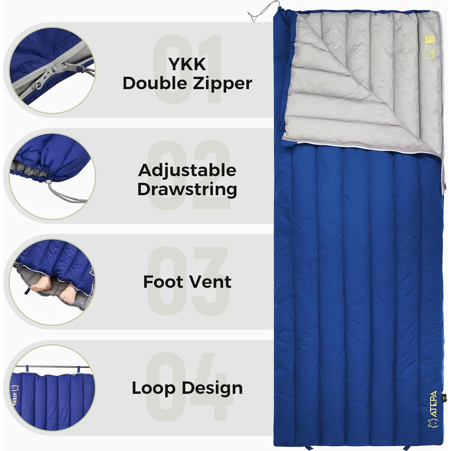 Saco de Dormir ATEPA SEATTLE 300 Ultraligero 3 Estaciones