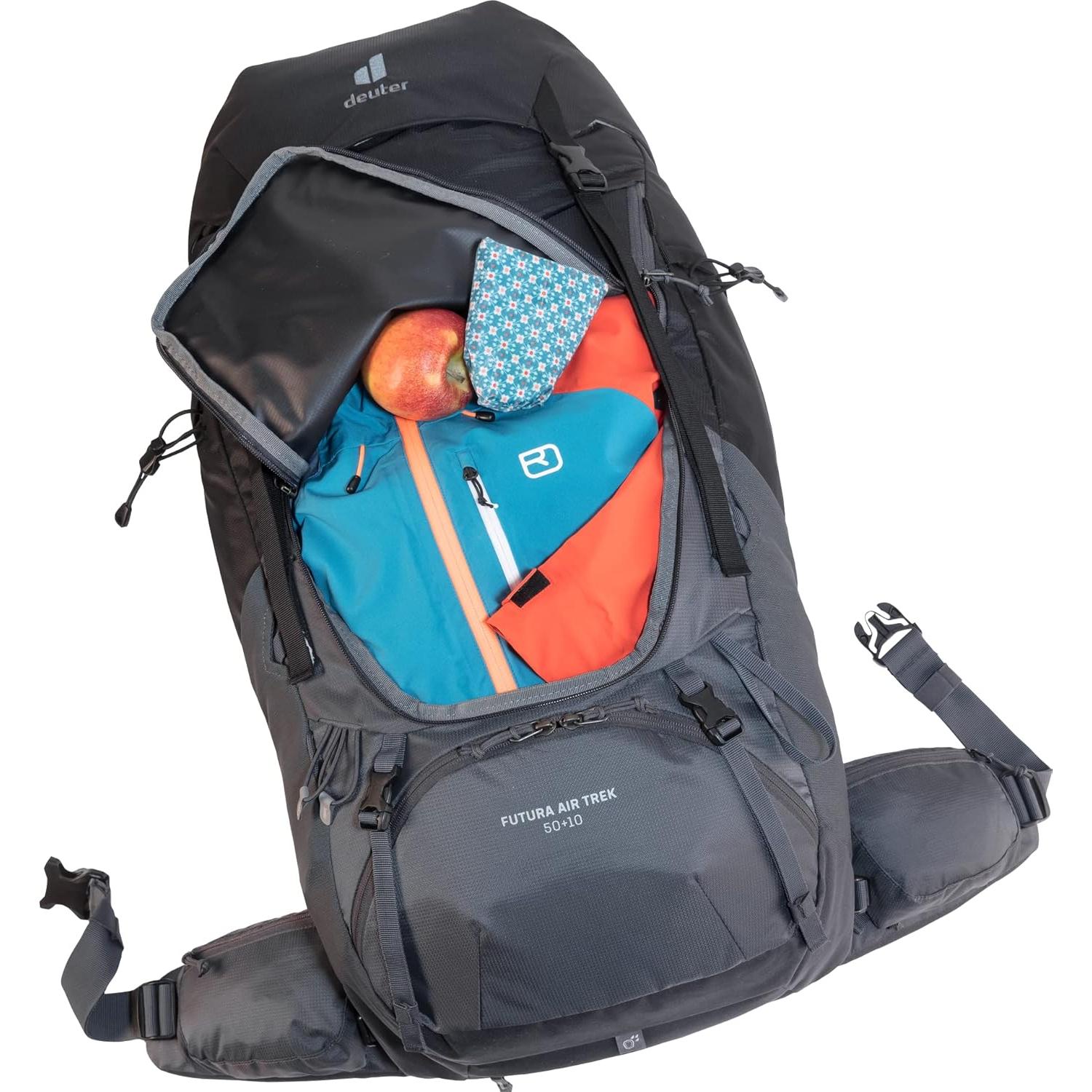 Mochila Deuter Futura Air Trek 50 + 10 Unisex Negra 60L