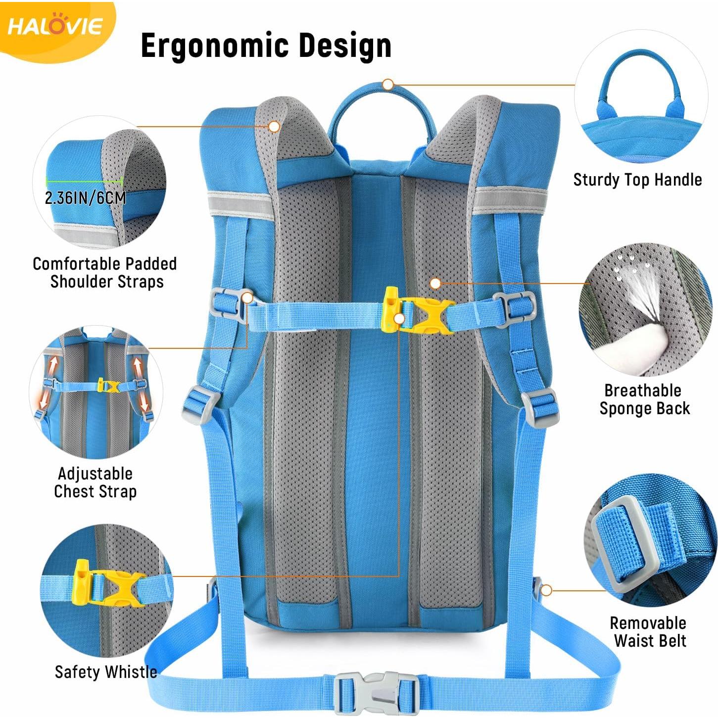 Mochila de Viaje HALOVIE para Niños 12L Azul Ergonomica