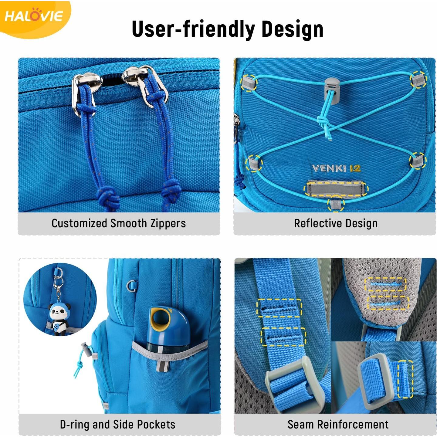 Mochila de Viaje HALOVIE para Niños 12L Azul Ergonomica