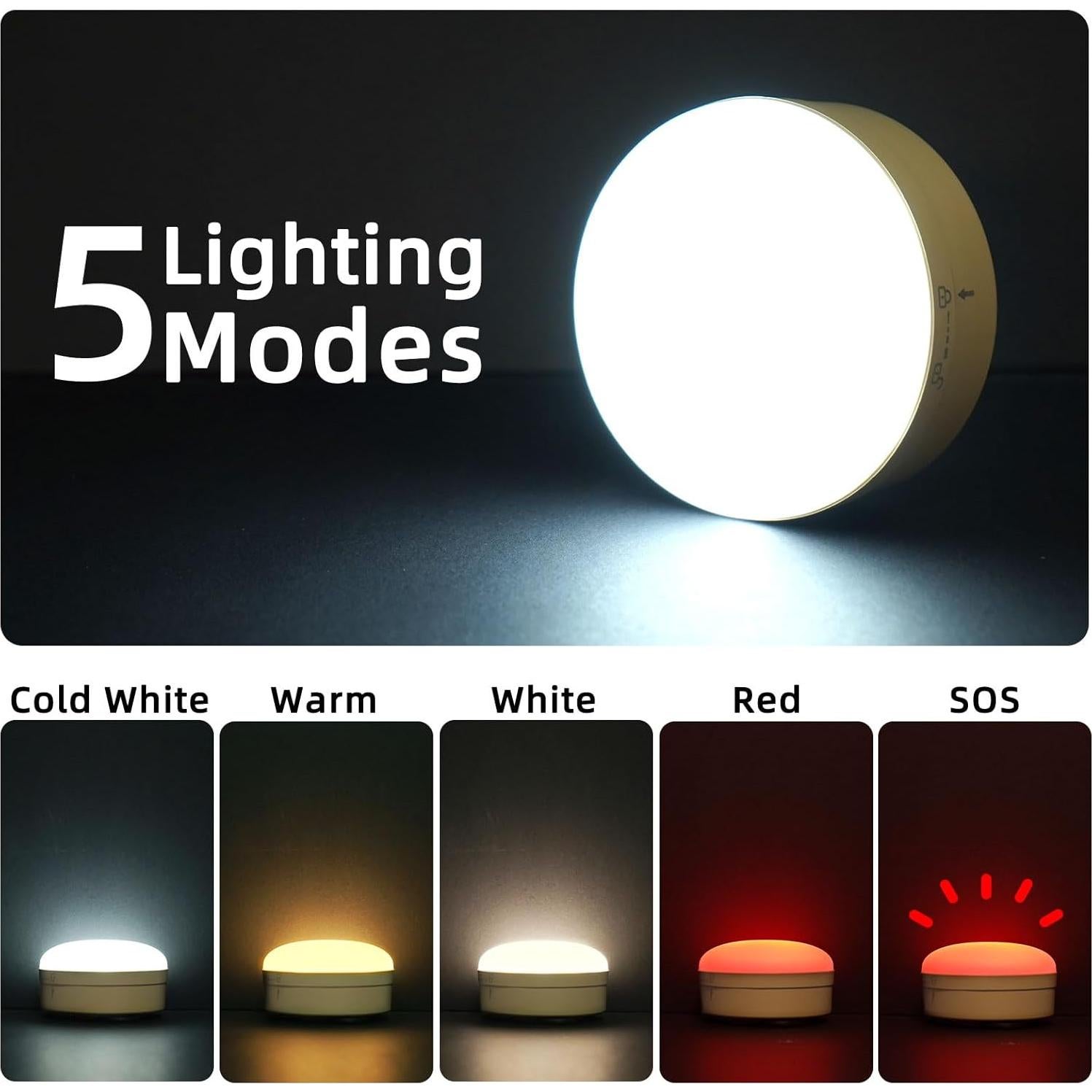Luz LED de Camping MOSLIGHTING, 4 Modos, 300lm, 8.6cm