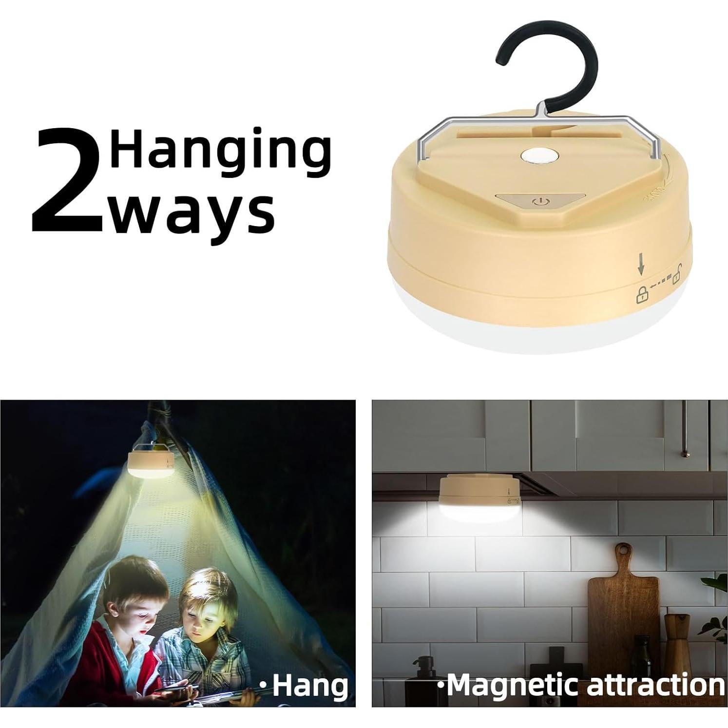 Luz LED de Camping MOSLIGHTING, 4 Modos, 300lm, 8.6cm