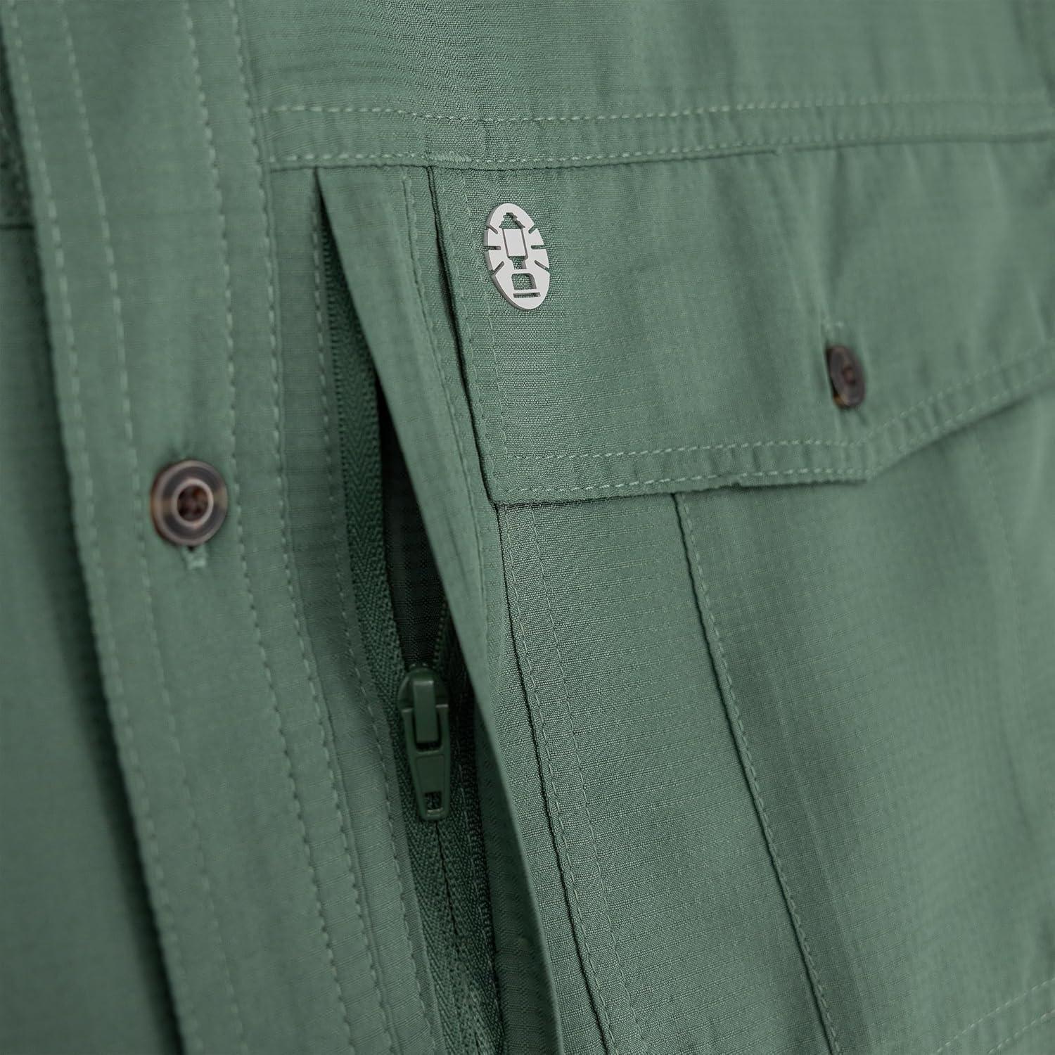 Camisa de Guía de Manga Corta Coleman UPF 40+ Verde Pato