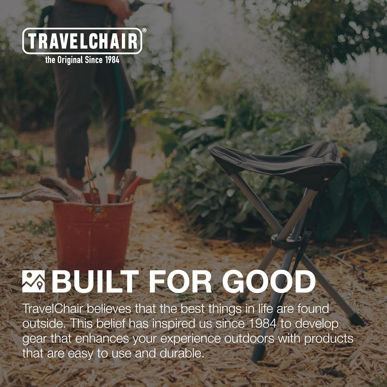 Silla de trípode TravelChair Slacker Negra, ligera y plegable