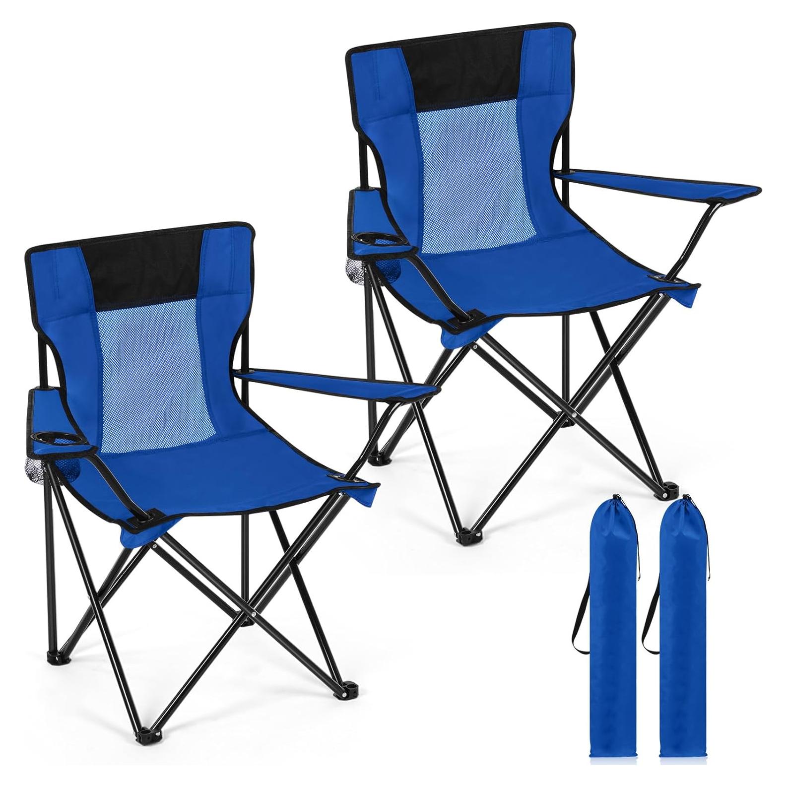 Sillas de Camping Plegables Shellwei 2 PCS Azul 120 kg