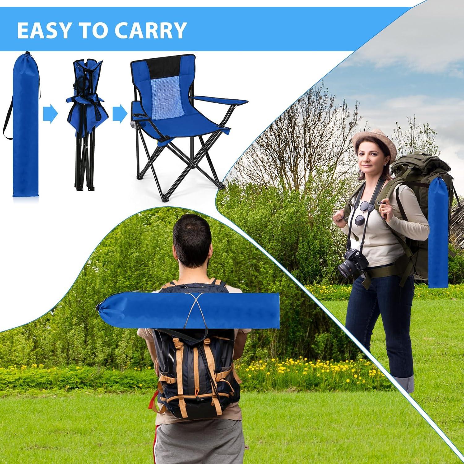 Sillas de Camping Plegables Shellwei 2 PCS Azul 120 kg