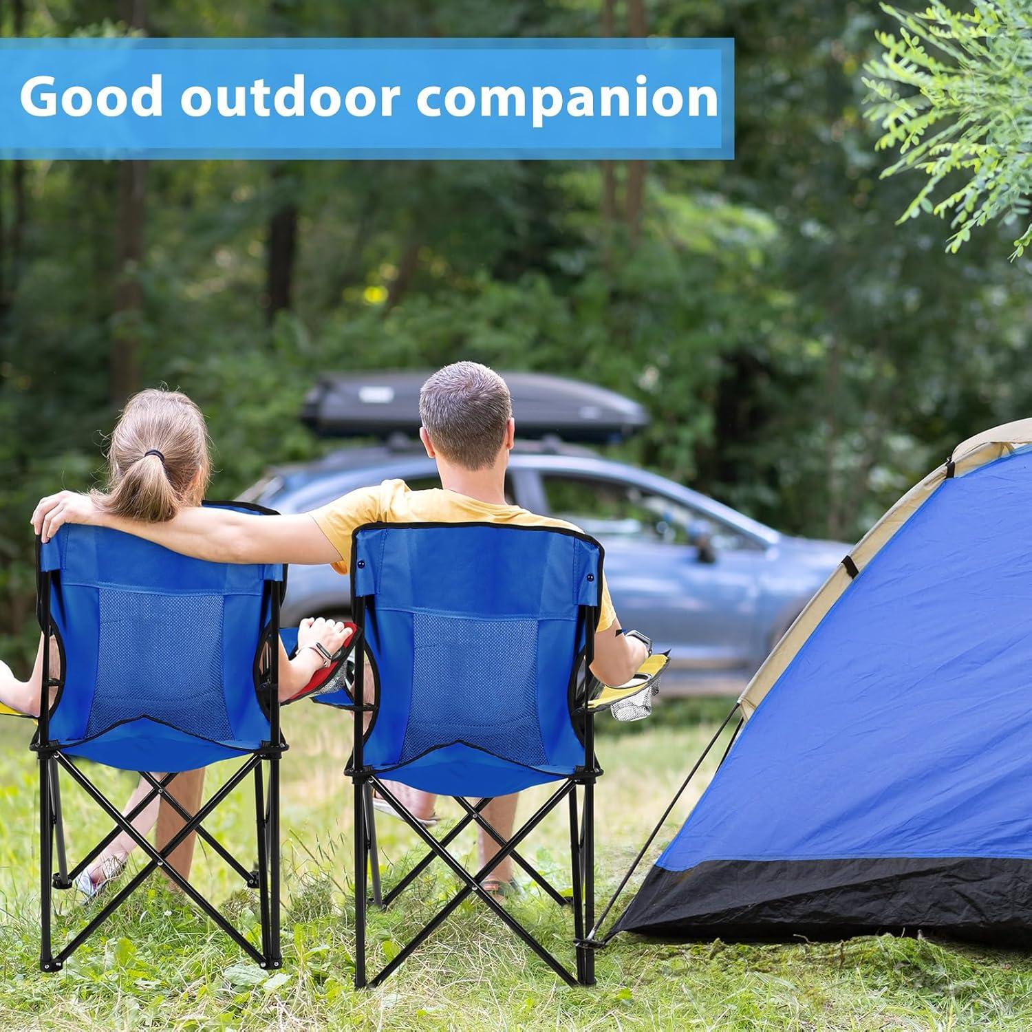 Sillas de Camping Plegables Shellwei 2 PCS Azul 120 kg